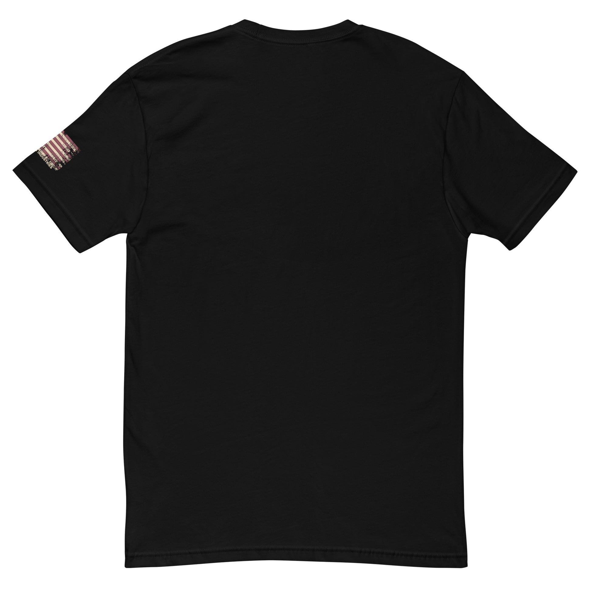 Flashbang Logo T-shirt with American flag graphic, perfect for honoring police and military veterans with durability and comfort - Back View - Black