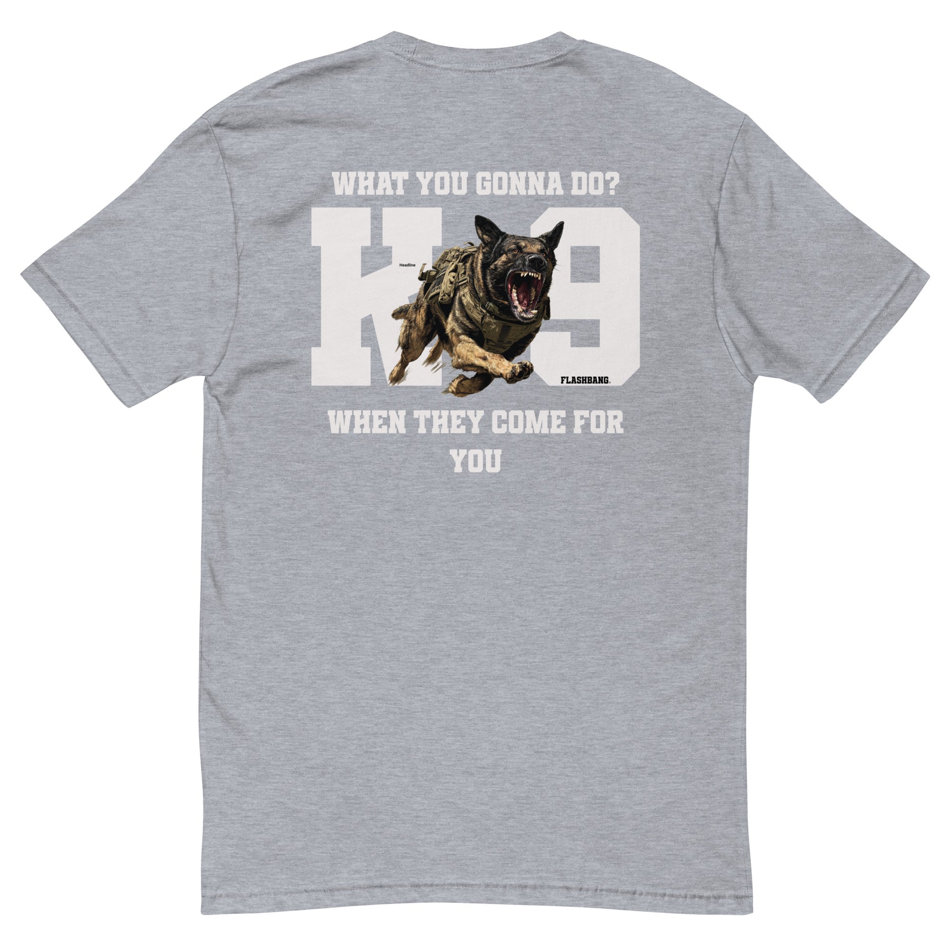 K9 What You Gonna Do T-shirt – Police K9 Tribute – Back View - Heather Grey