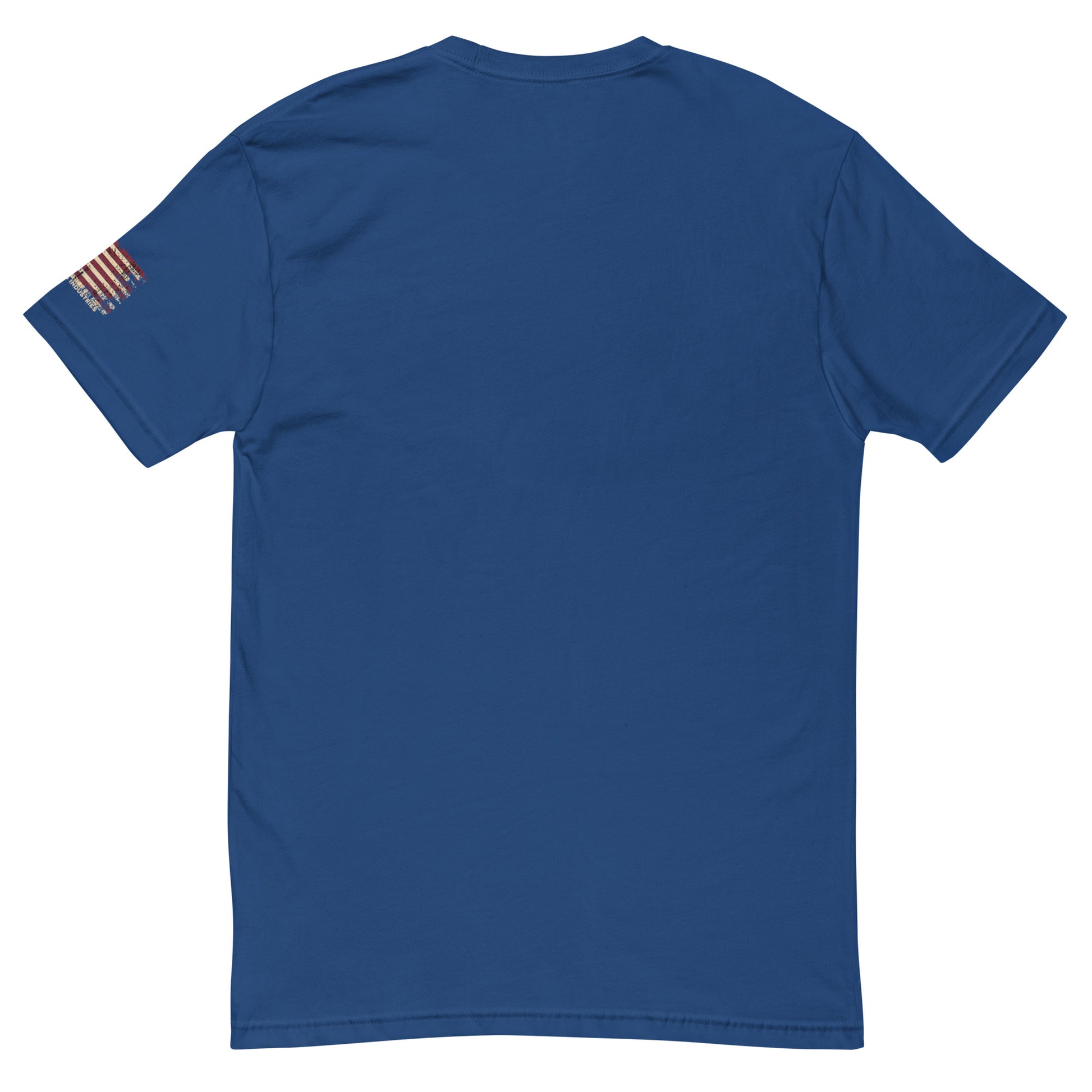 Flashbang Logo T-shirt with American flag graphic, perfect for honoring police and military veterans with durability and comfort - Back View - Royal Blue