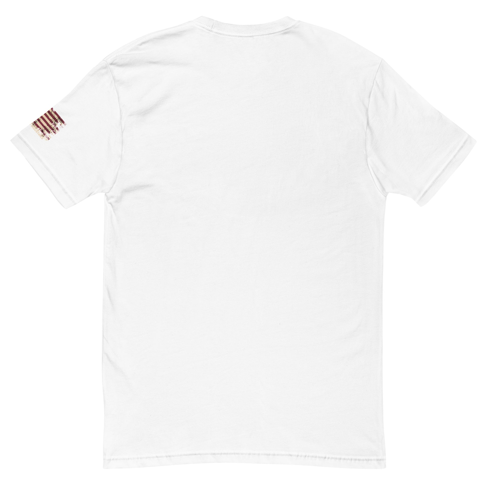 Flashbang Black Logo T-shirt featuring American flag graphic - Back View - White