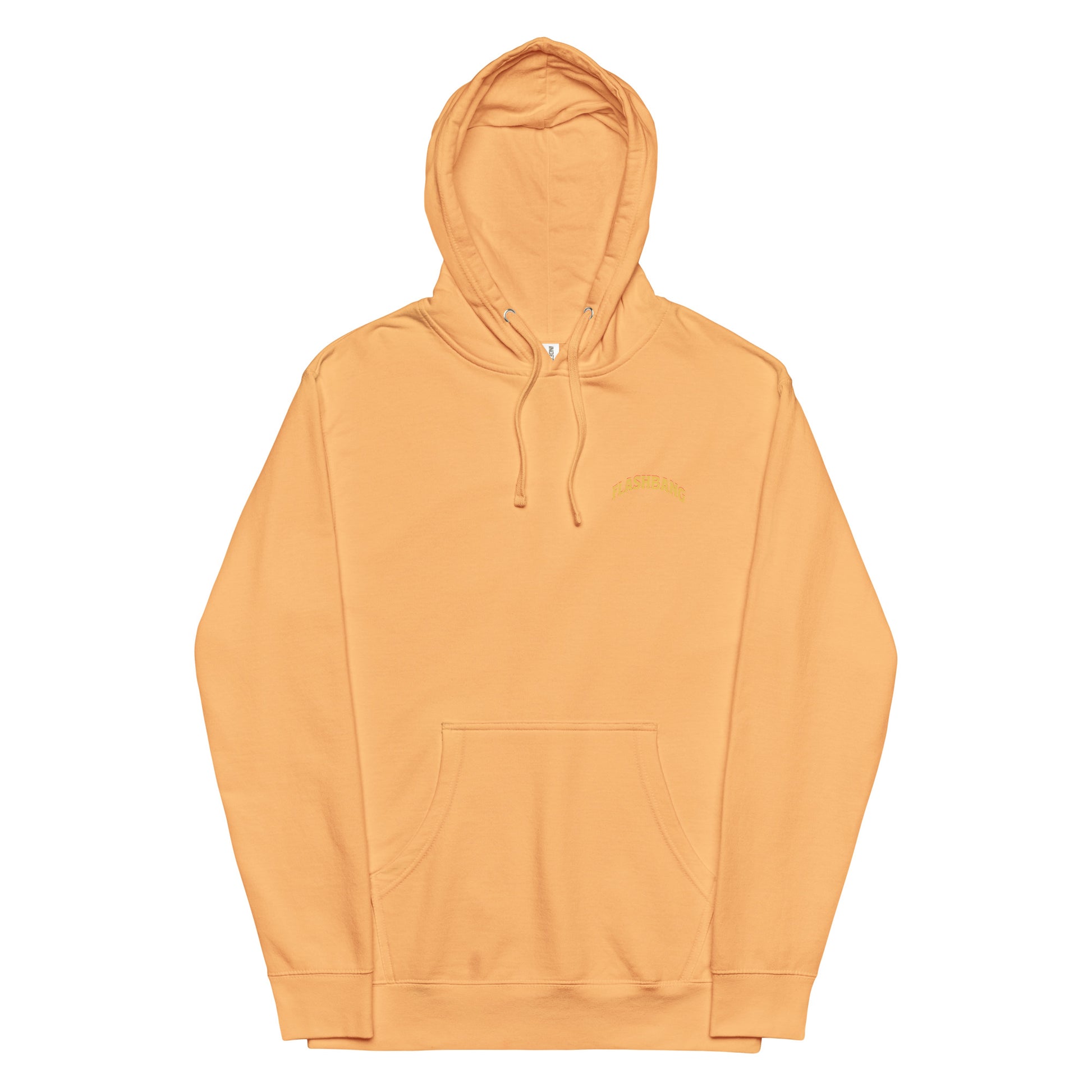 Orange hoodie on a white background