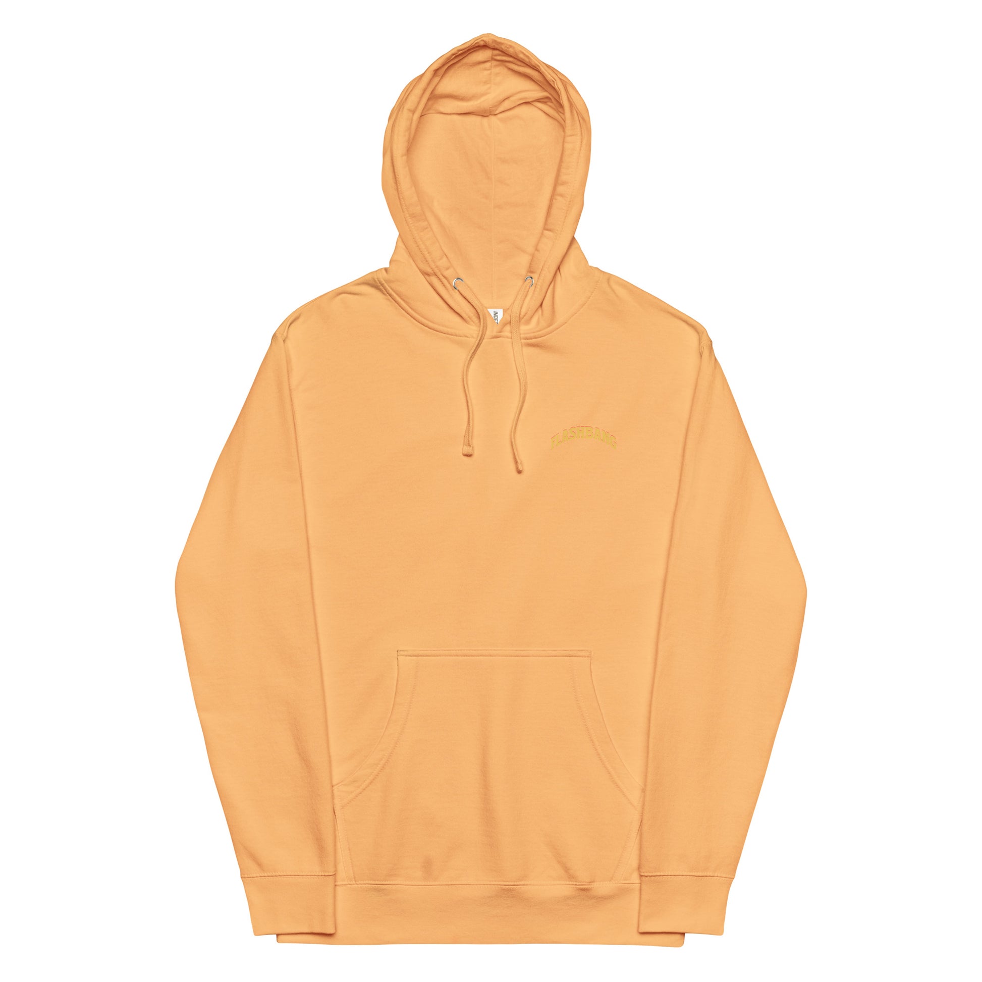 Orange hoodie on a white background