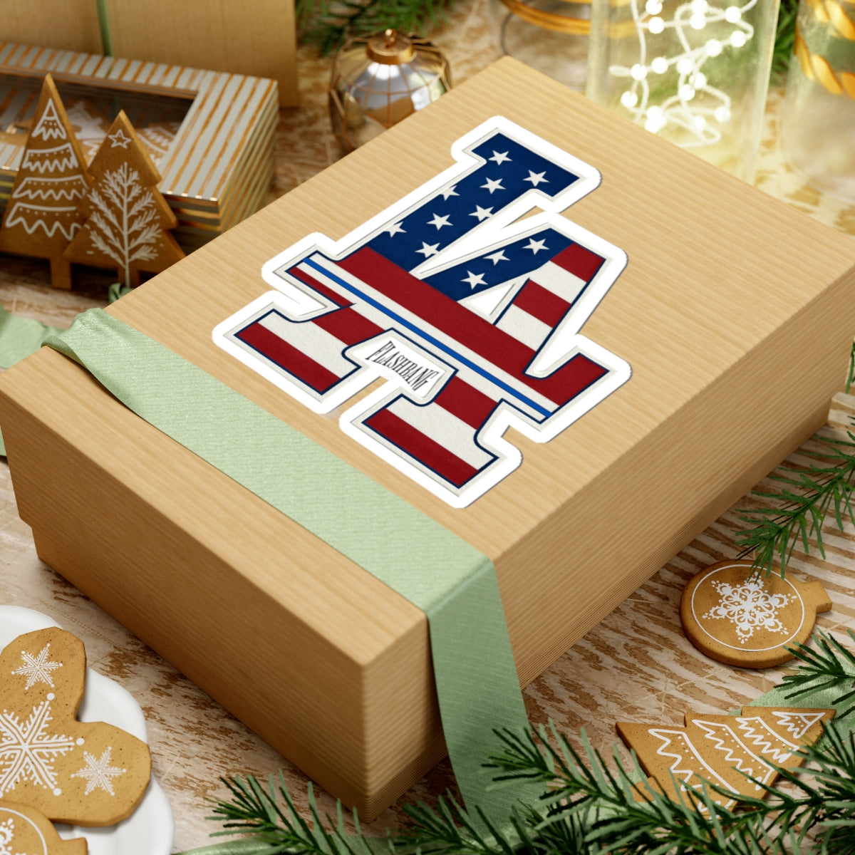 Patriotic LA Kiss-Cut Stickers