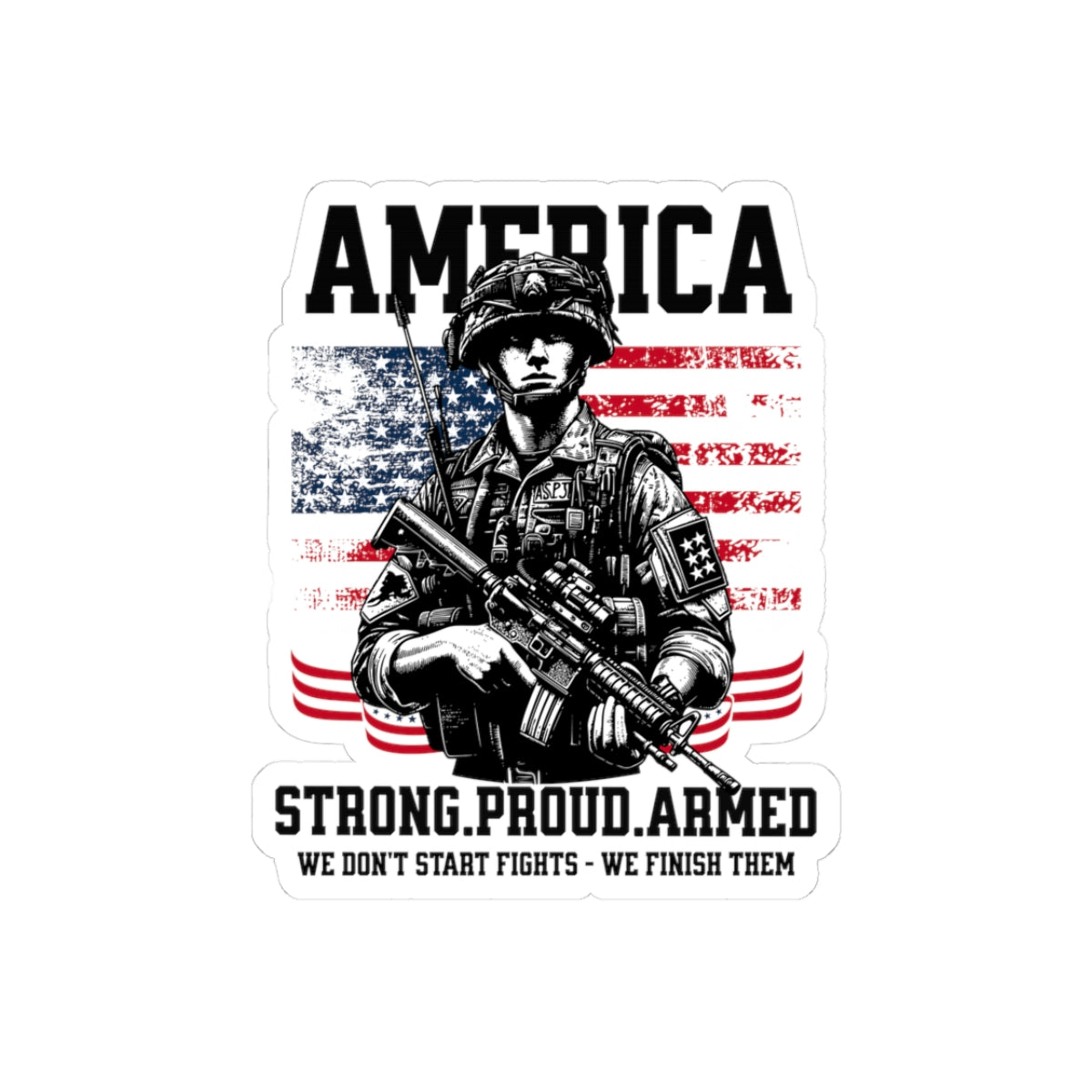Patriotic Kiss-Cut Stickers - Military Decor, Veteran Appreciation, USA Pride, Home Decor, Gift for Him
