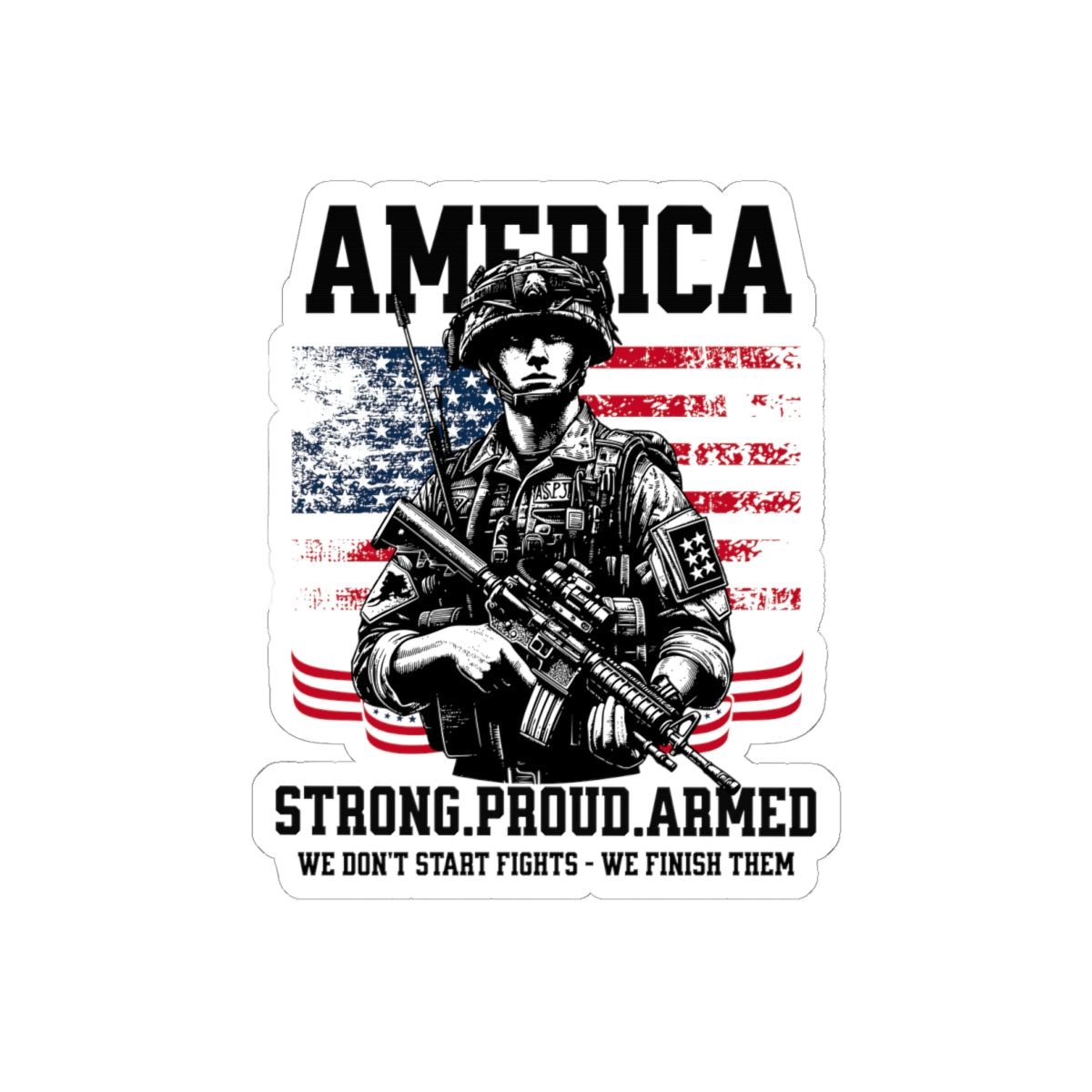 Patriotic Kiss-Cut Stickers - Military Decor, Veteran Appreciation, USA Pride, Home Decor, Gift for Him