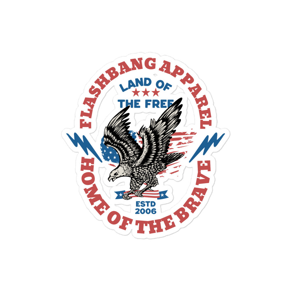 Flashbang Apparel logo with an eagle and text on a white background