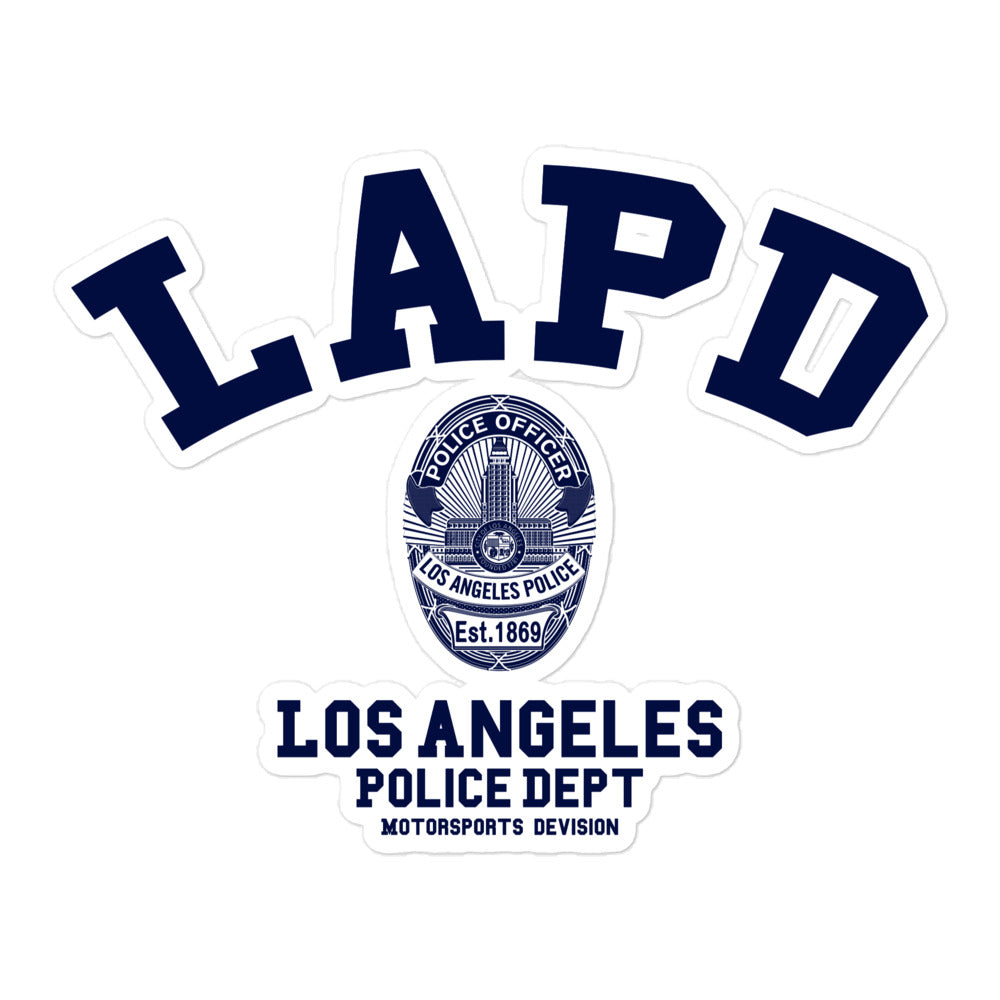 Los Angeles Police Department logo with 'LAPD' text on a white background