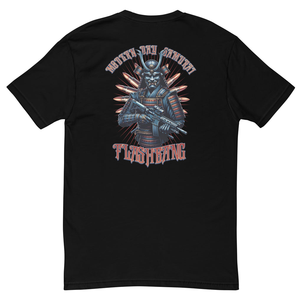 Modern Day Samurai T-shirt featuring a bold samurai graphic, designed for men who admire samurai culture and warrior strength - Back View - Black