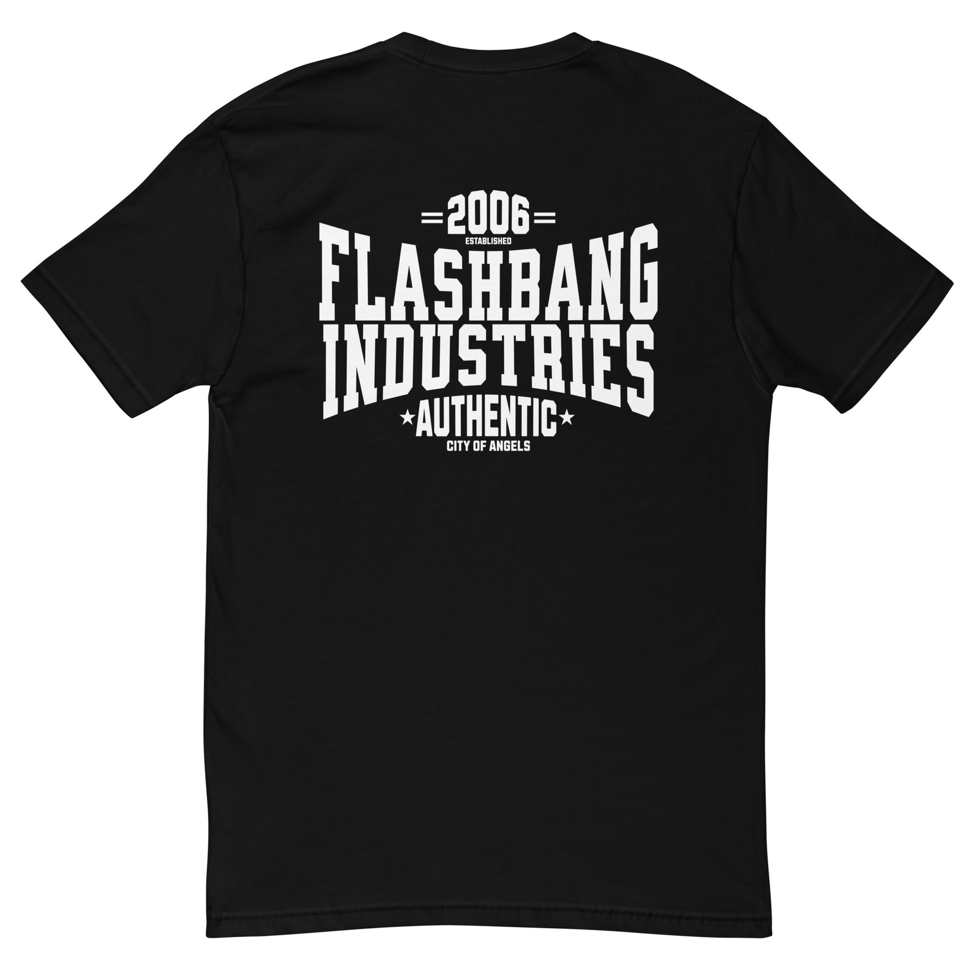Authentic White T-shirt with bold letter print, designed for comfort and durability, perfect for those who love authentic graphic shirts - Back View - Black
