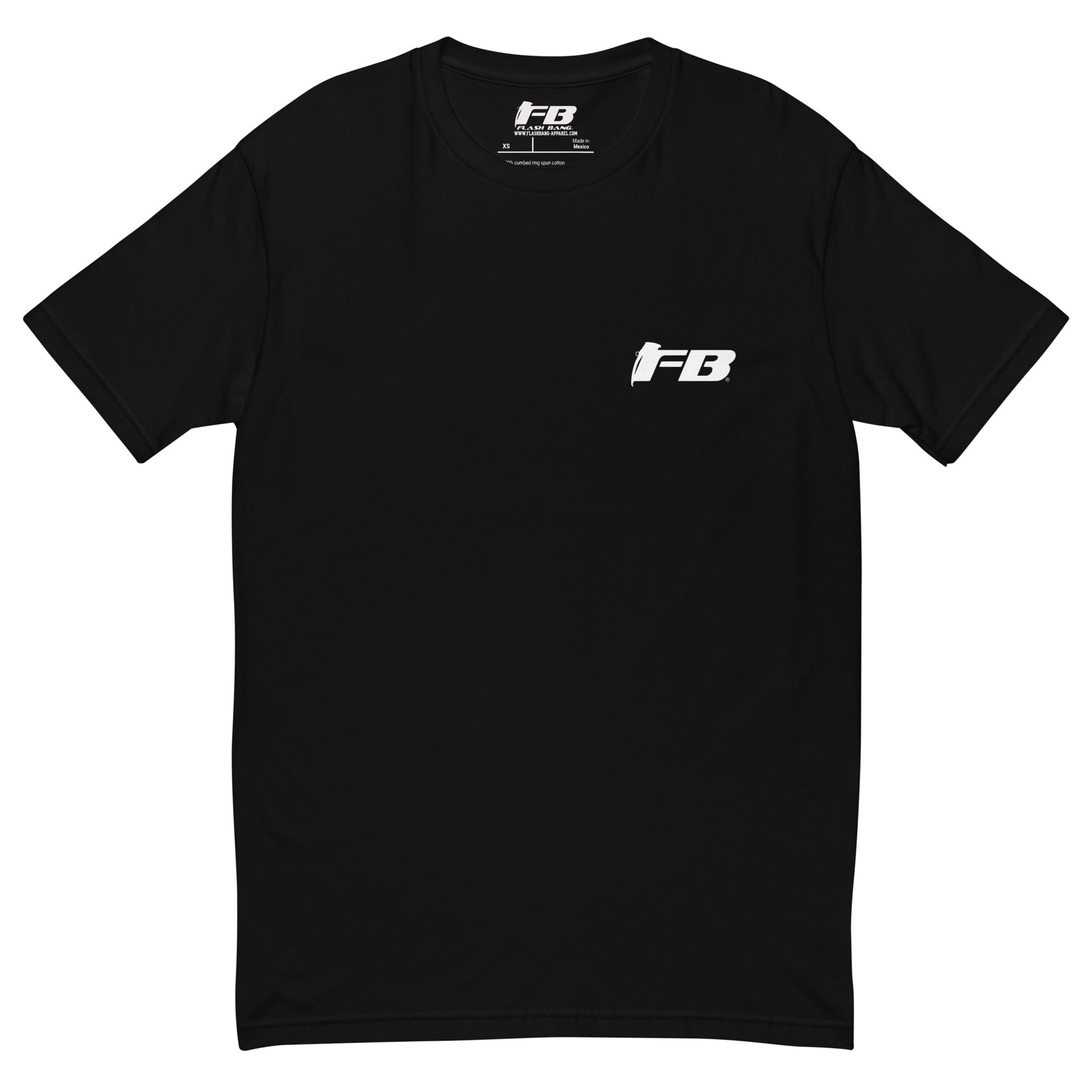 Cop Boxing T-shirt with police graphic design, perfect for men who want a bold and durable cop tee with boxing theme - Front  View - Black with Flashbang Text