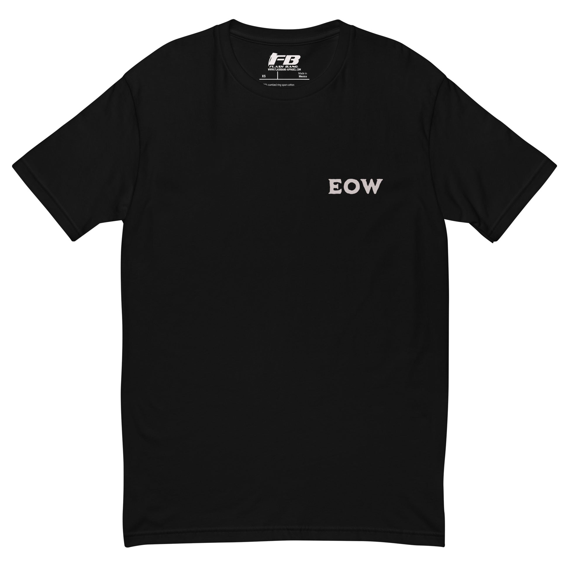End of Watch T-shirt with palm tree design and summer beach vibes - Front View - Black with EOW Text