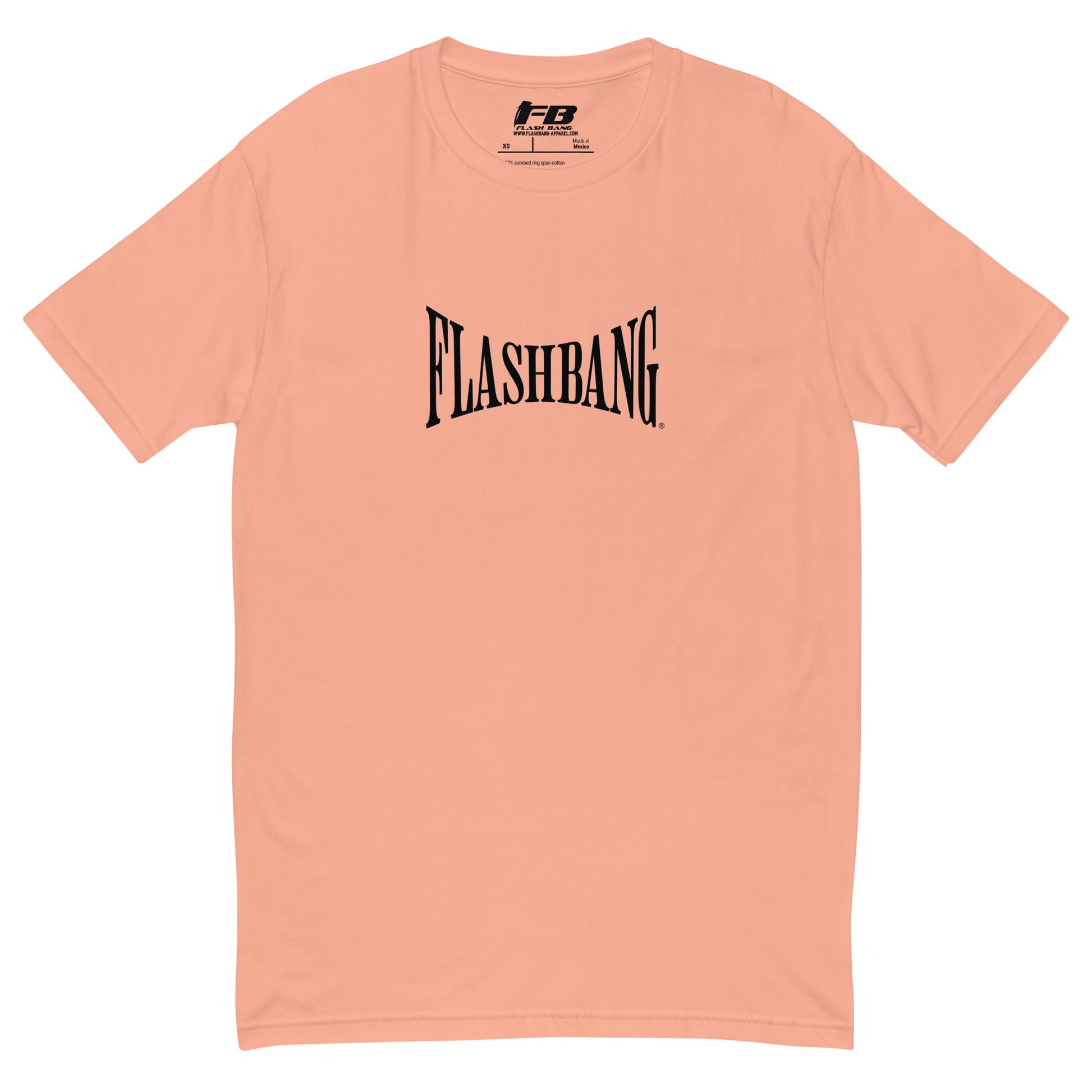 Flashbang Warp Black Logo T-shirt - Military Tribute Design for Veterans and Patriotic Supporters - Front View -  Desert Pink