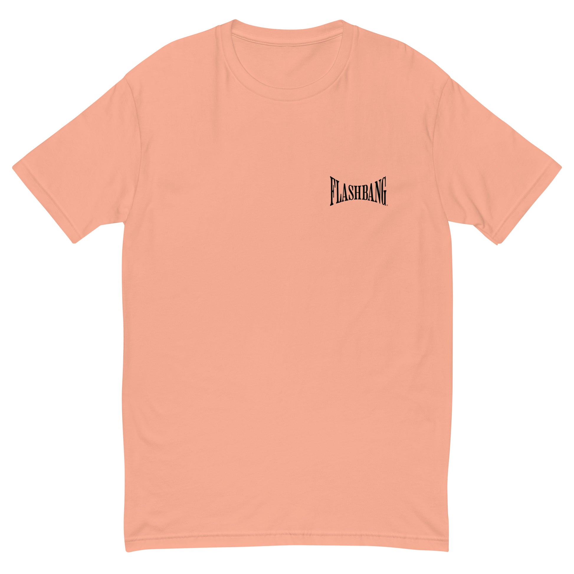 A True American Hero Lite T-shirt with a military monkey graphic, showcasing American heroism and pride in a lightweight, rugged design - Front View - Desert Pink with Flashbang Text