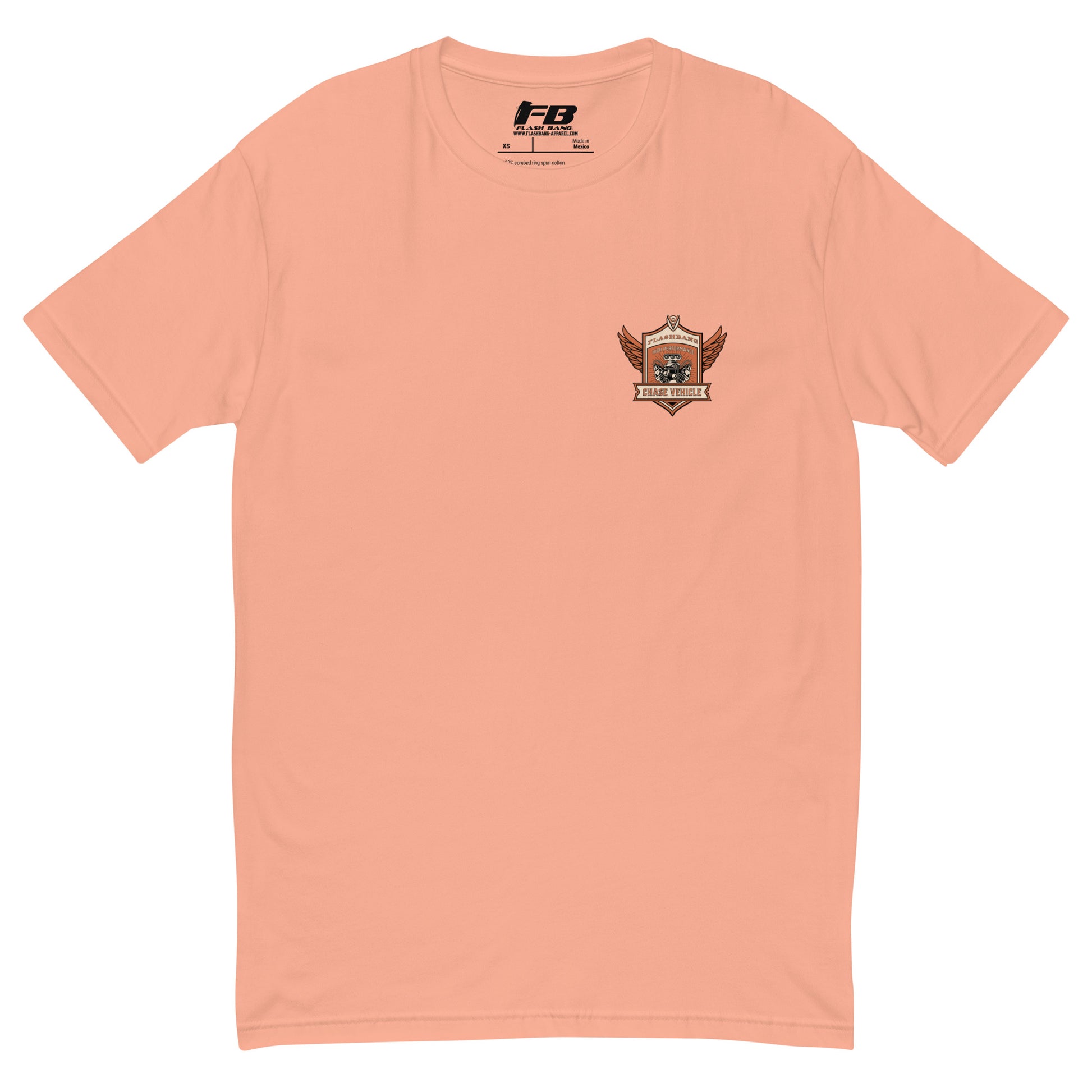 Chase Vehicle T-shirt, police graphic tee designed for men with pride and purpose - Front View - Desert Pink with Chase Vehicle Logo