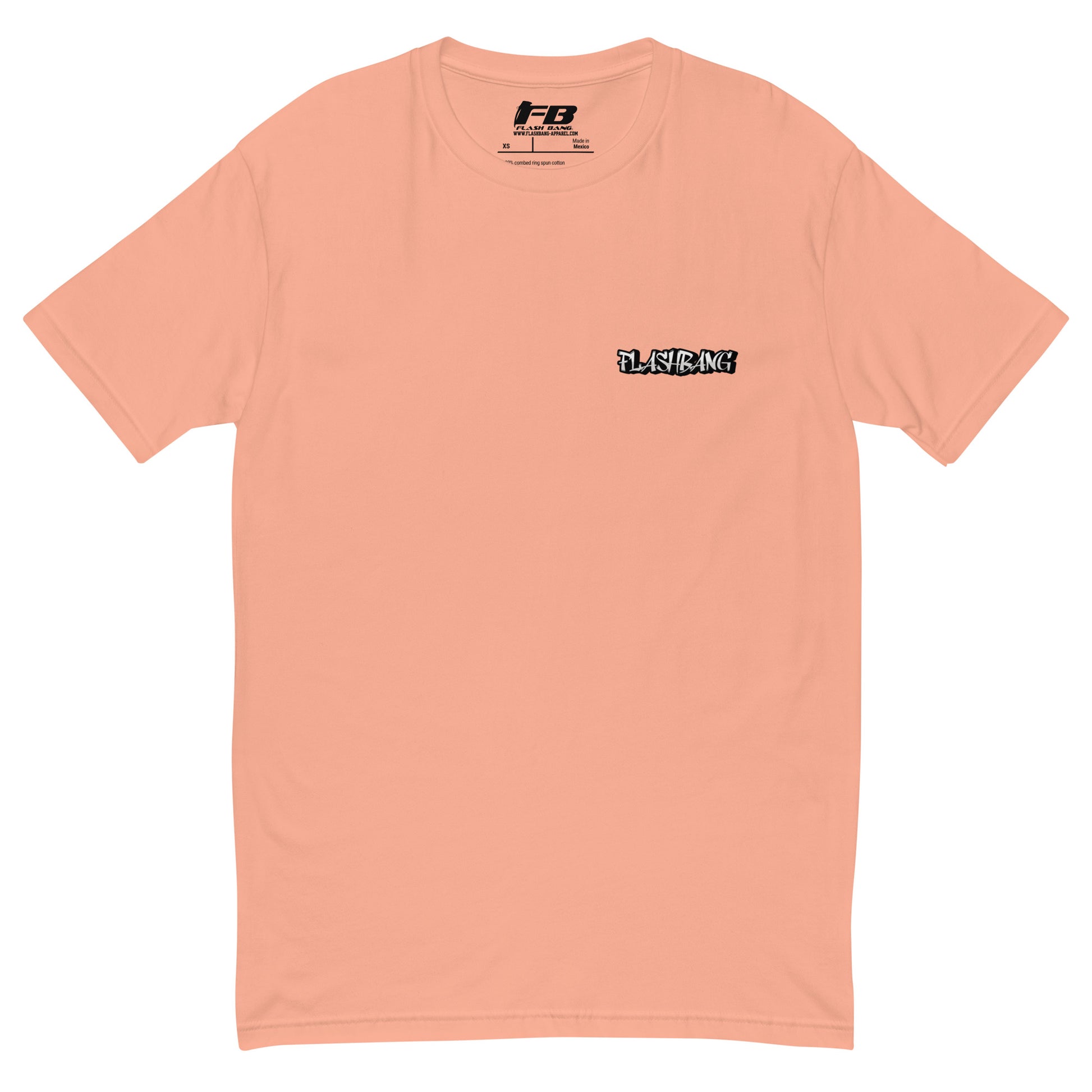 Relentless Lite T-shirt with skull graphic, men's skull tee designed for strength and pride - Front View - Desert Pink with Flashbang Text