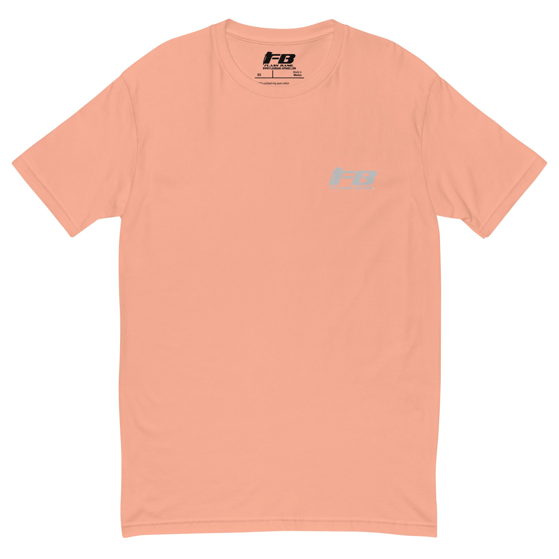 Courage T-shirt with sword and wings graphic, honoring brave soldiers - Front View - Desert Pink with Flashbang Text