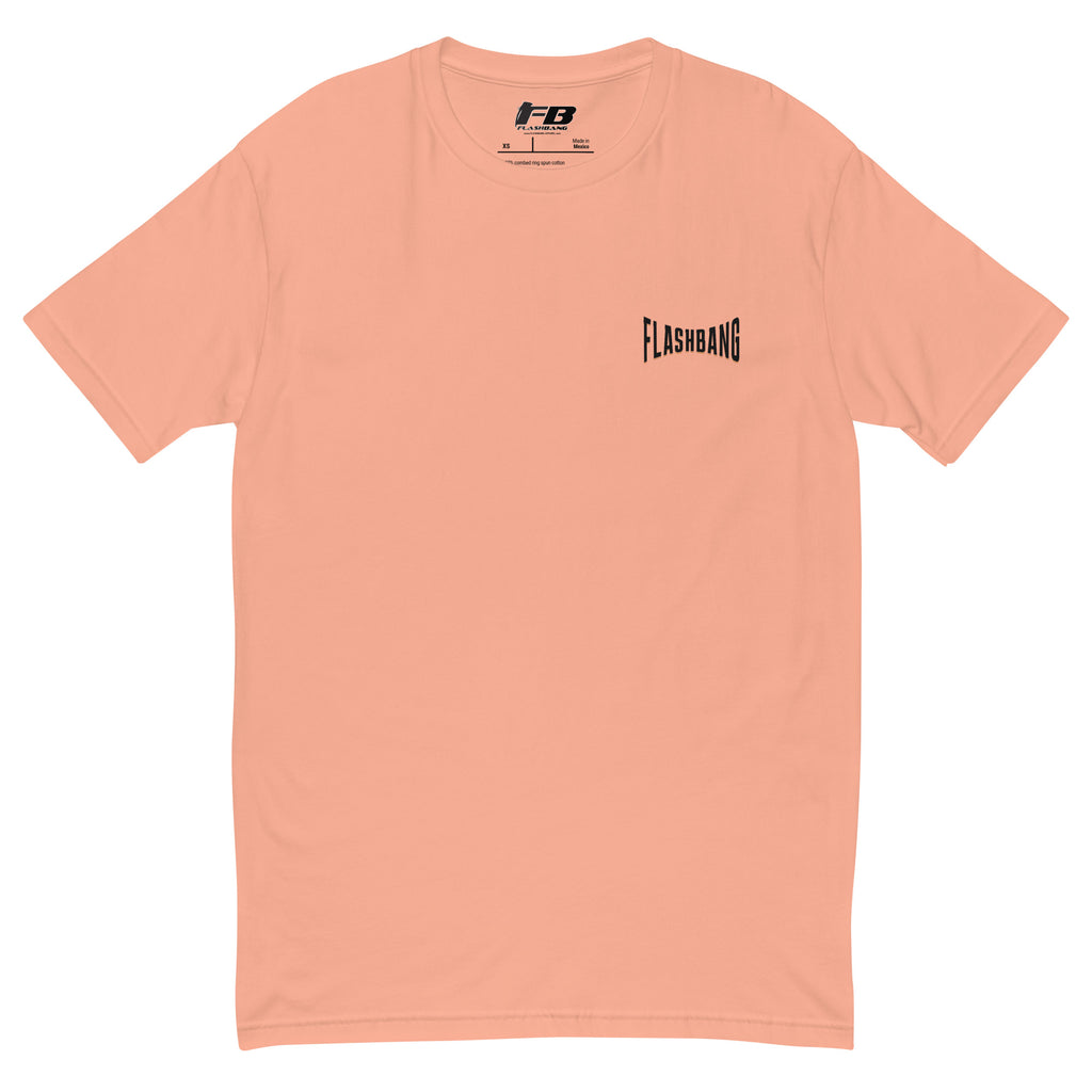 No Backup Needed Lite T-shirt featuring American eagle design - Front View - Desert Pink with Flashbang Text
