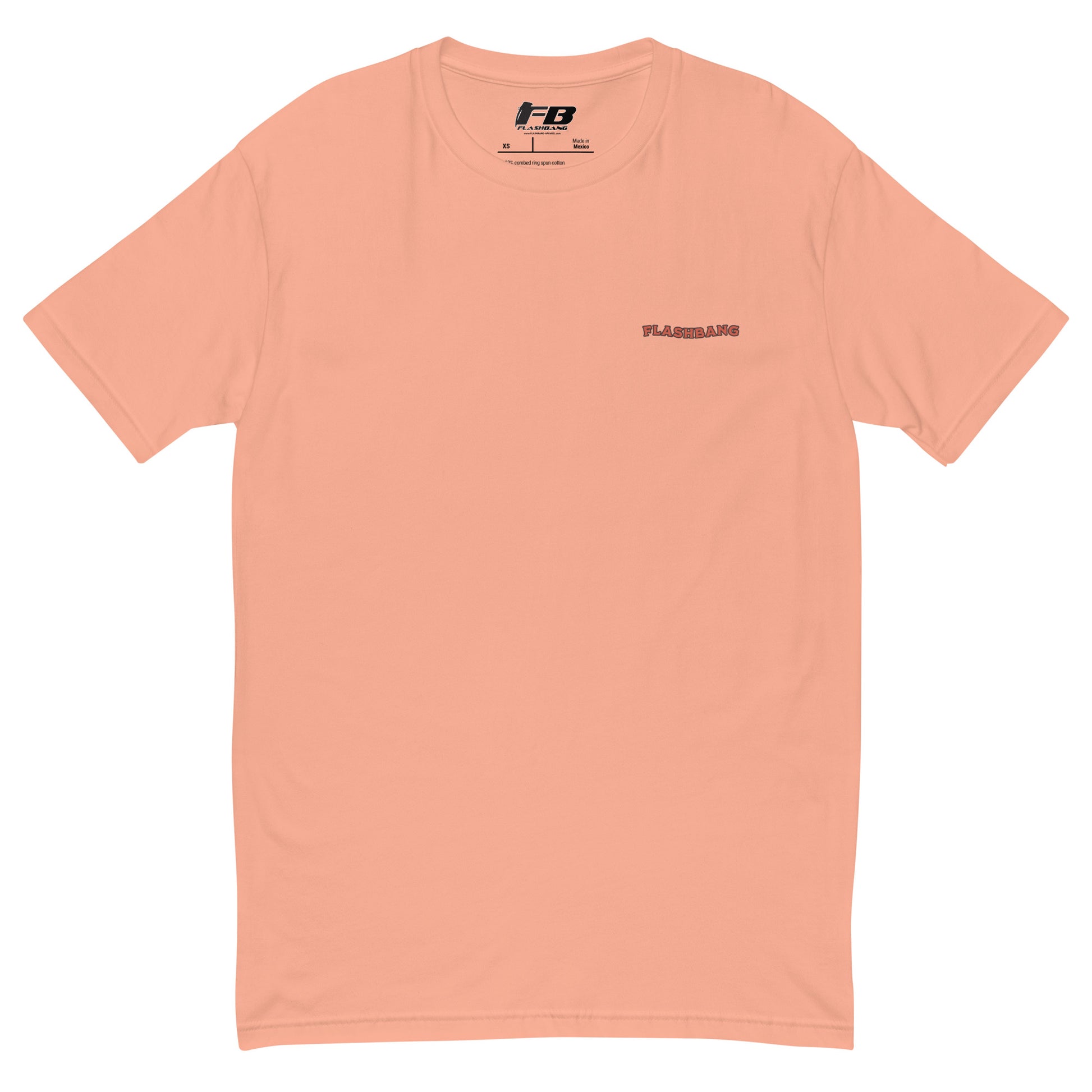 Wake Up Call Lite T-shirt featuring cowboy skull graphic with guns, western style t-shirt - Front View  - Desert Pink with Flashbang Text