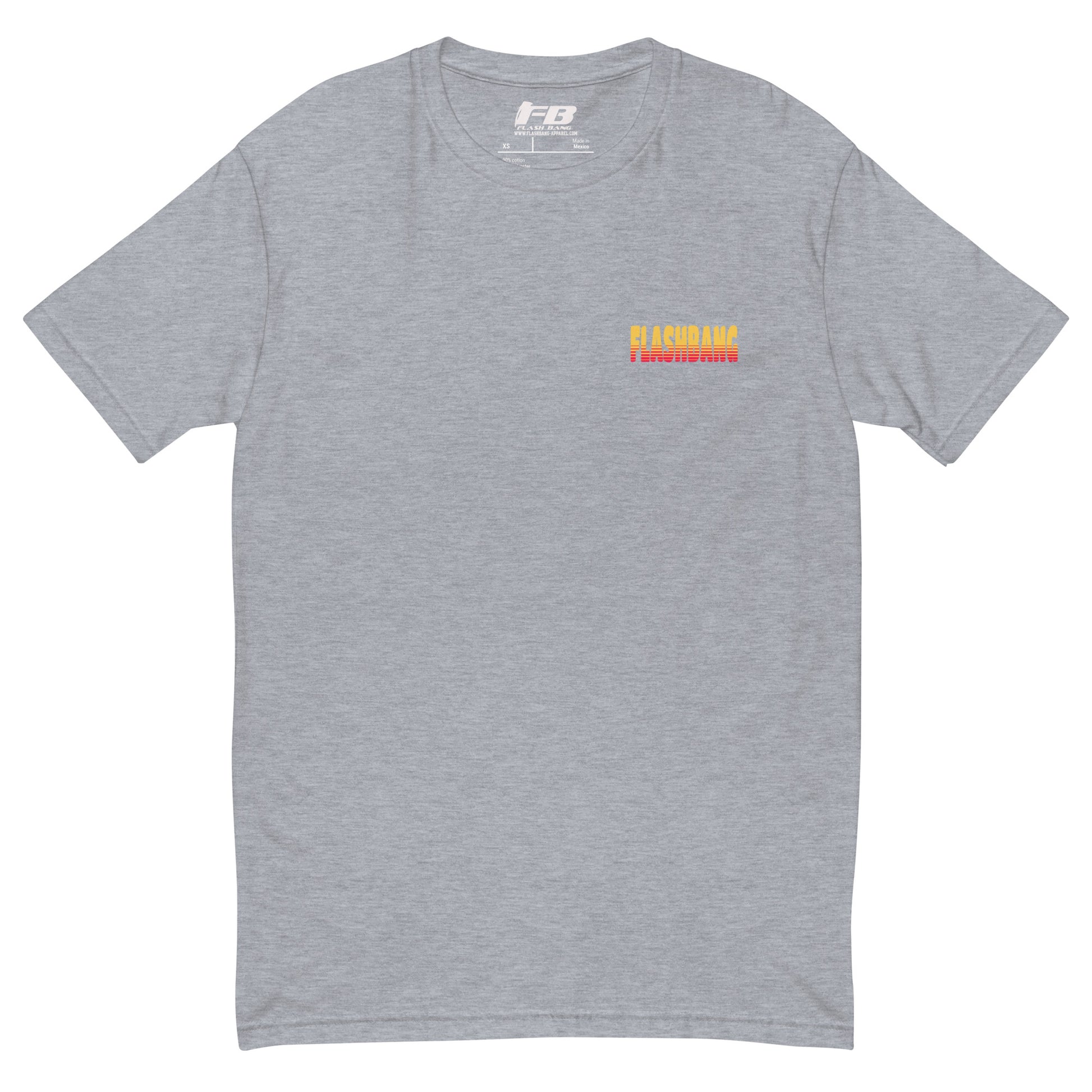 Banditos T-shirt – Skull Design for Men – Patriotic Style - Front View - Heather Grey with Flashbang Text