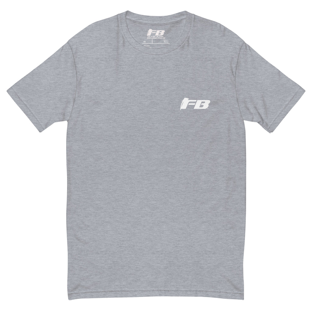 Cop Boxing T-shirt with police graphic design, perfect for men who want a bold and durable cop tee with boxing theme - Front  View - Heather Grey with Flashbang Text