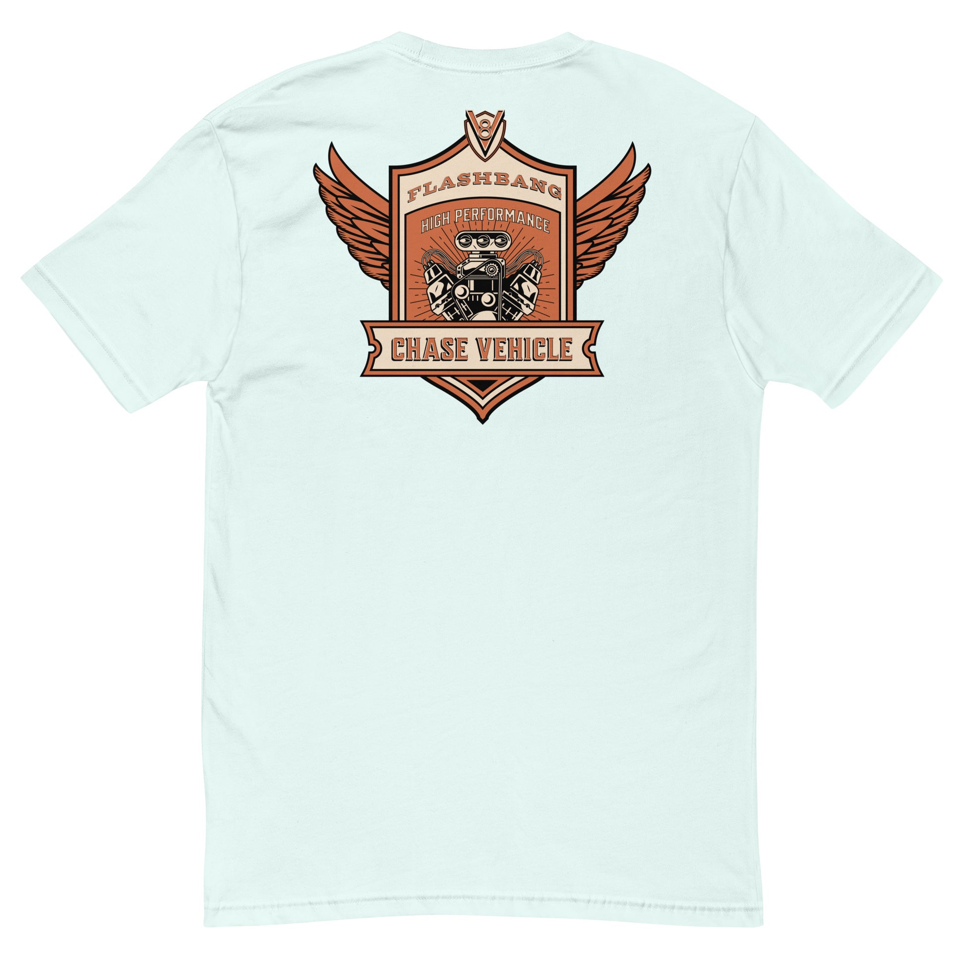 Chase Vehicle Lite T-shirt, police-inspired design symbolizing duty and pride - Back View - Light Blue
