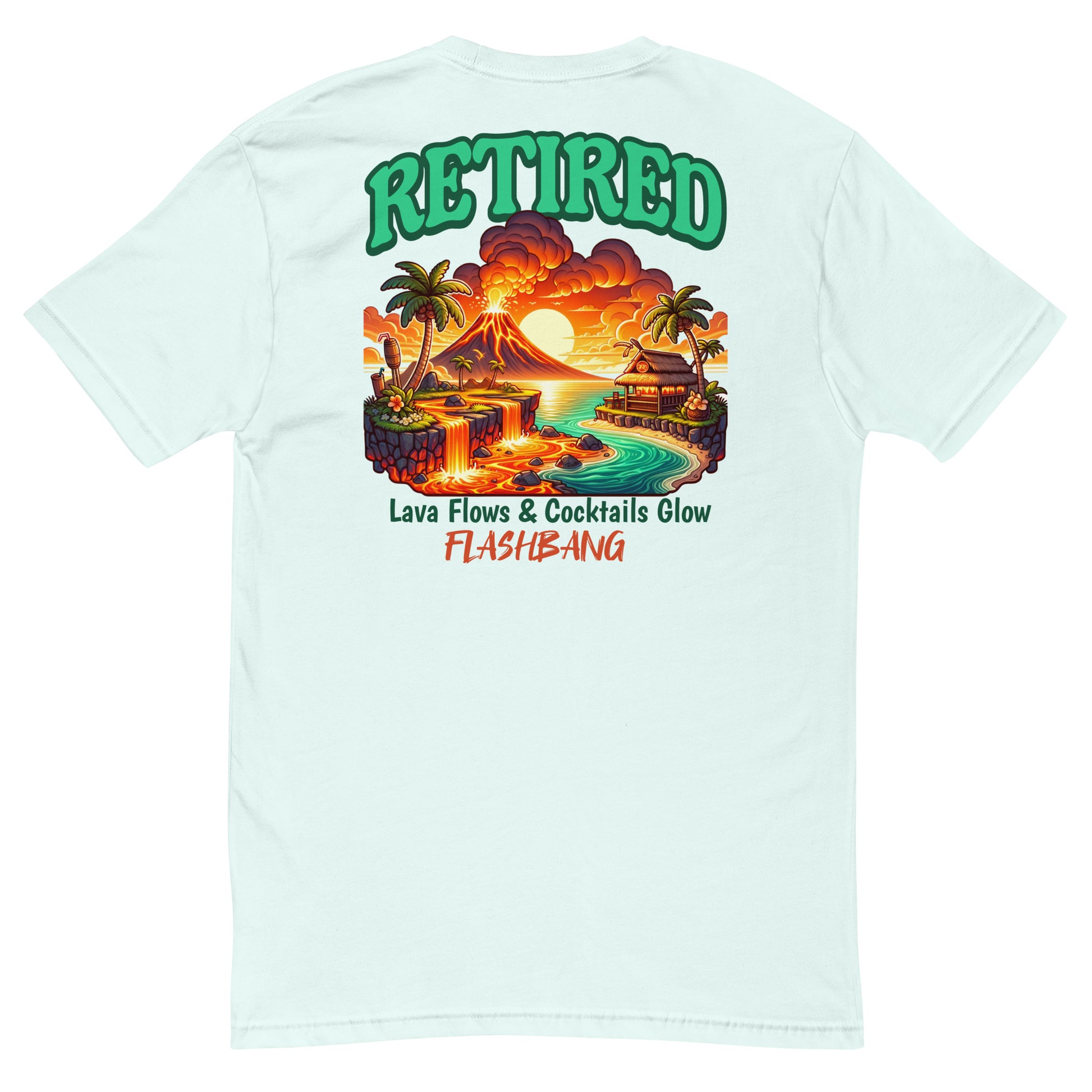 Retired Lite T-Shirt with bold graphic design, perfect retirement tee shirt for veterans - Back View - White
