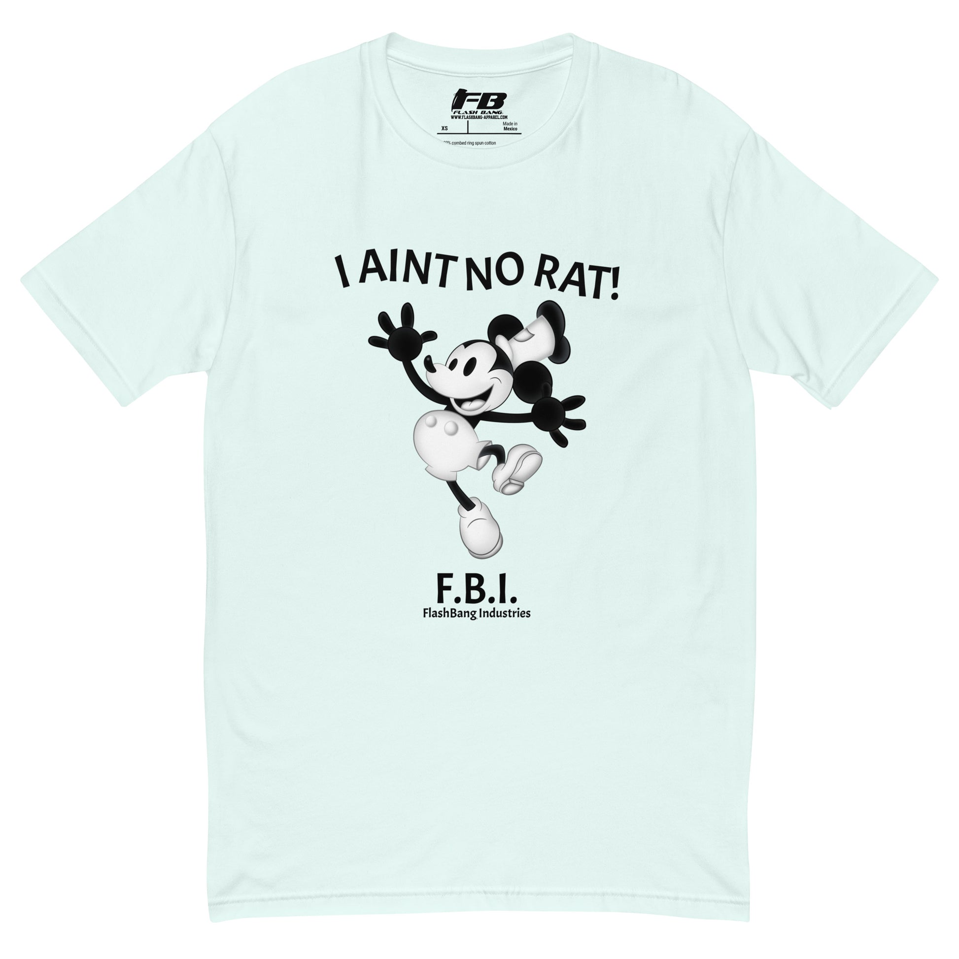No Rat T-shirt with funny police quote and short one-liner, great for law enforcement humor and loyalty-themed apparel - Front View - Light Blue