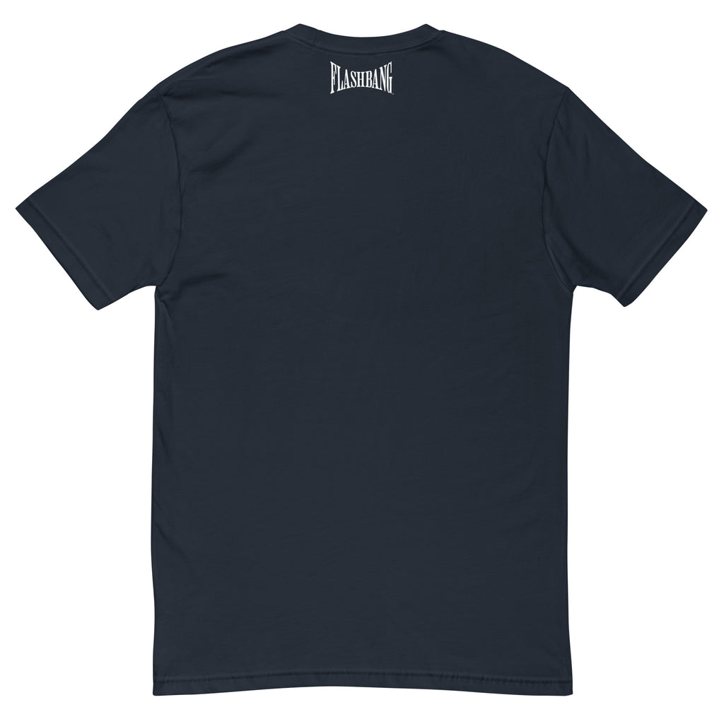 Flashbang Warp Logo T-shirt - Military Tribute Shirt for Veterans - Back View - Midnight Navy