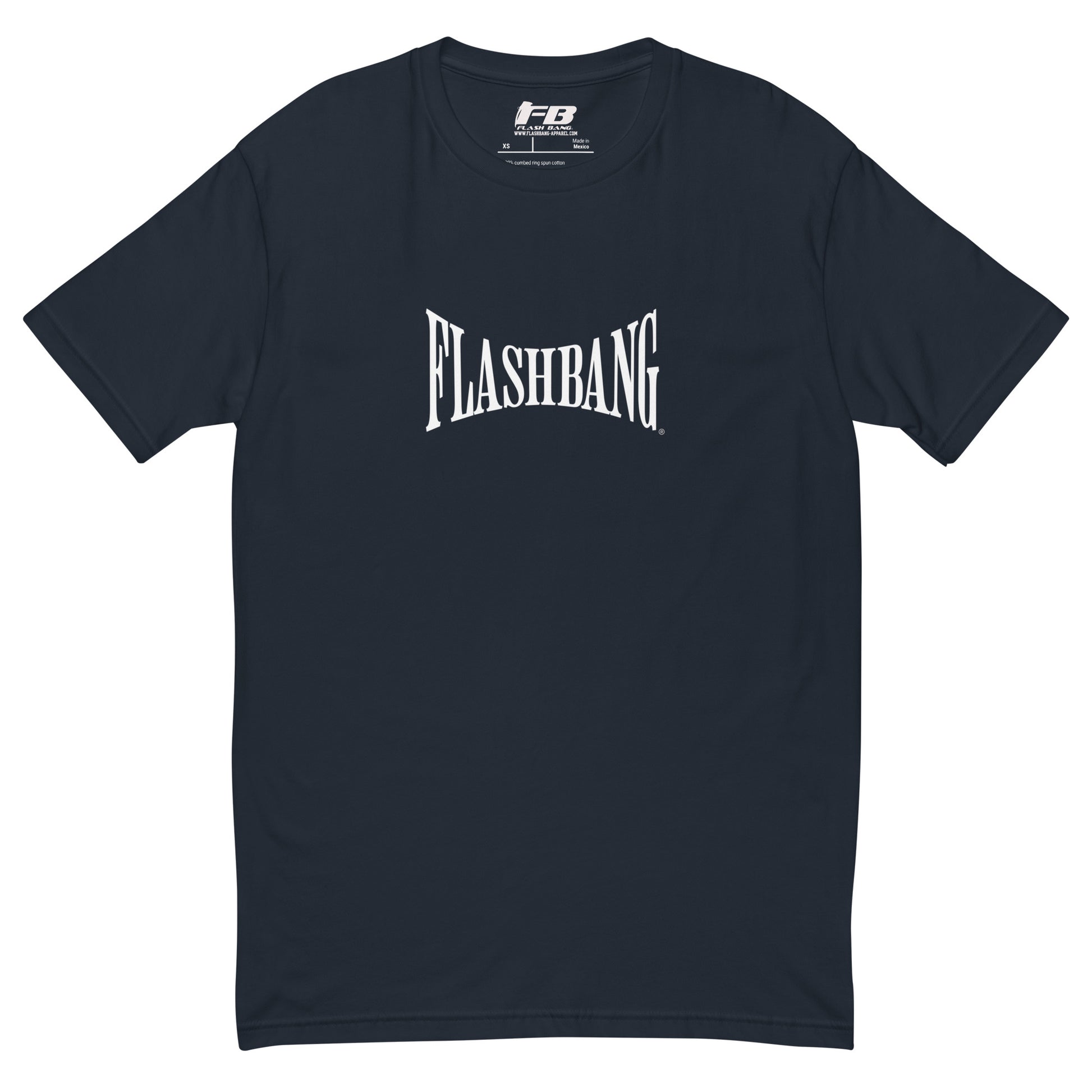 Flashbang Warp Logo T-shirt - Military Tribute Shirt for Veterans - Front View - Midnight Navy