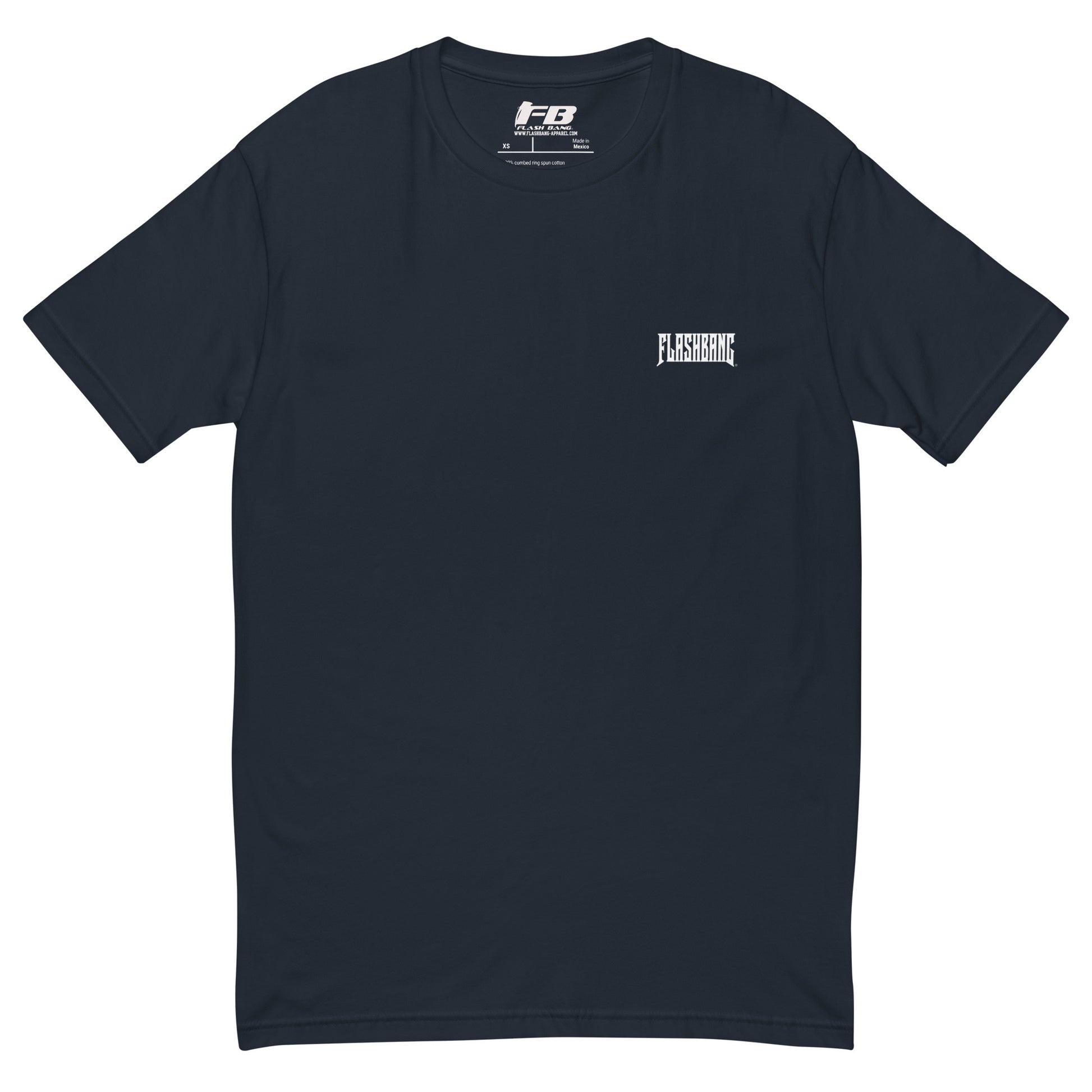 When In Doubt T-shirt - Cool Military Quote Design - Front View - Midnight Navy with Flashbang text