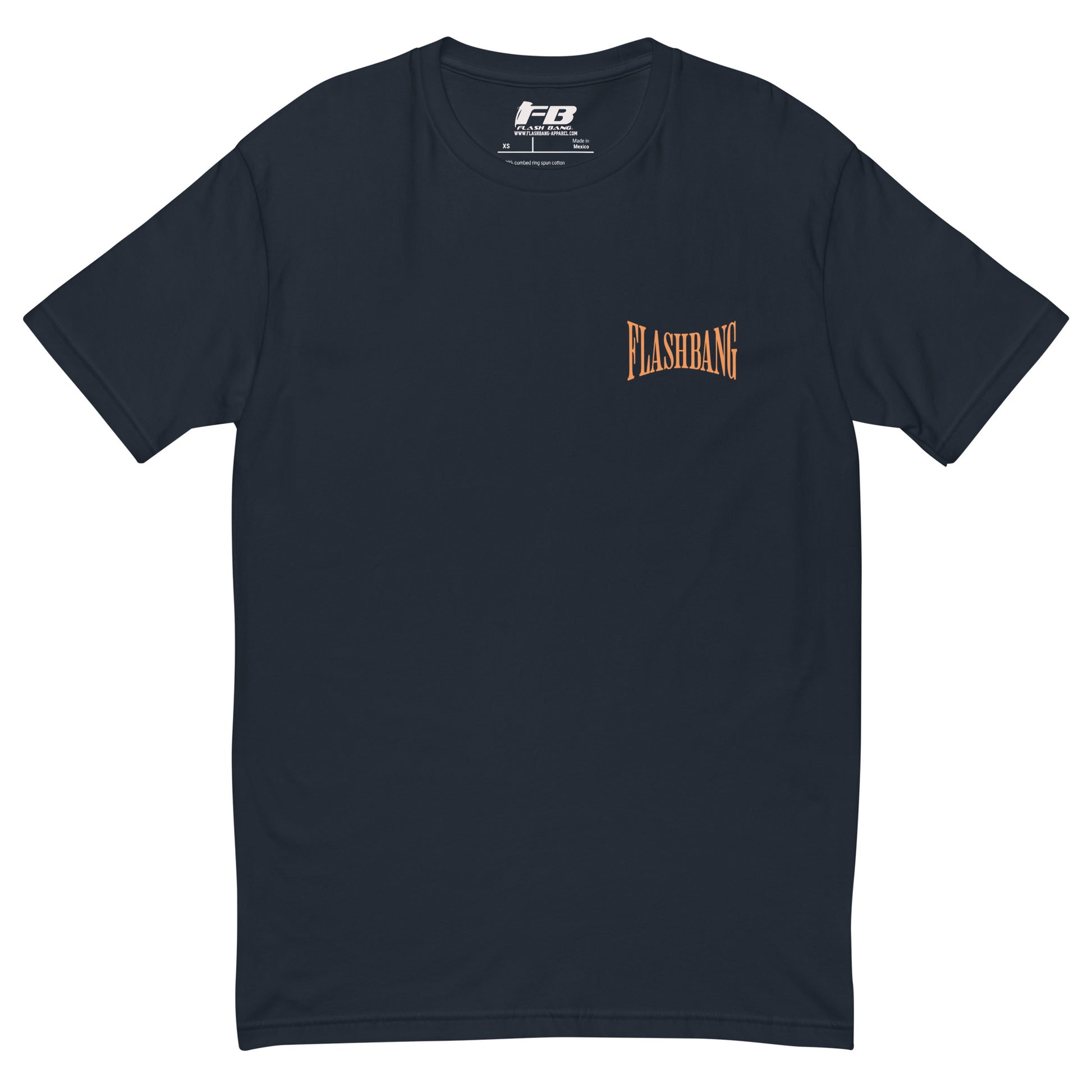 Hollywood Never Gets It Right T-shirt featuring a bold LA graphic and Hollywood vintage tees - Front View - Midnight Navy with Flashbang Text
