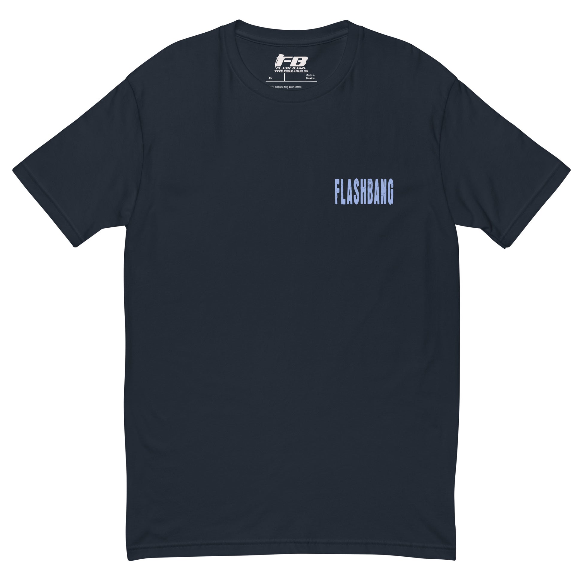 Beast Mode T-shirt with a gorilla graphic, designed as a fitness motivation shirt for gym-goers and muscle tee lovers - Front View - Midnight Navy with Flashbang Text
