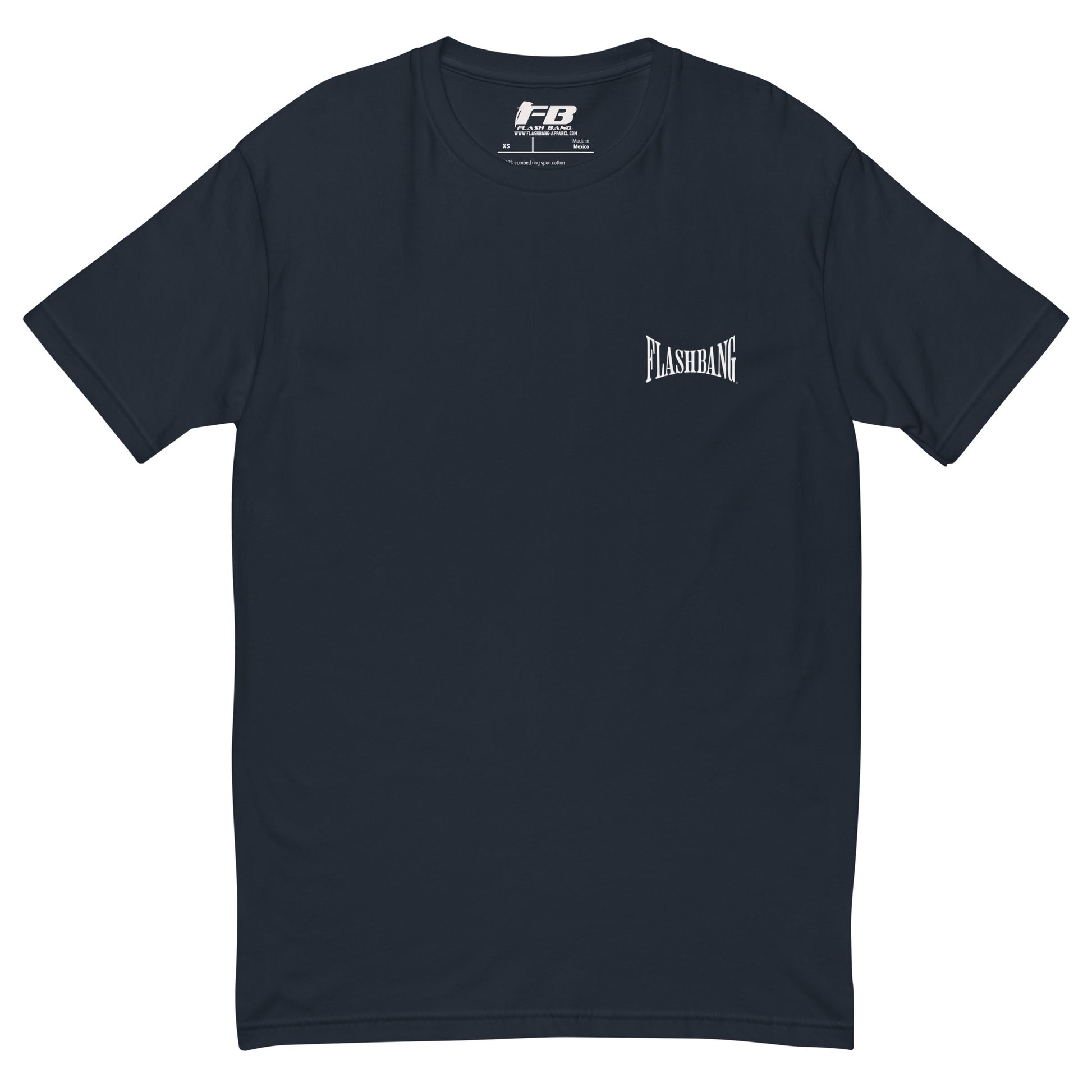 Don't Chase T-shirt – Cowgirl Western shirt for men, ideal for rodeo and Western fashion fans - Back View- Midnight Navy with Flashbang Text