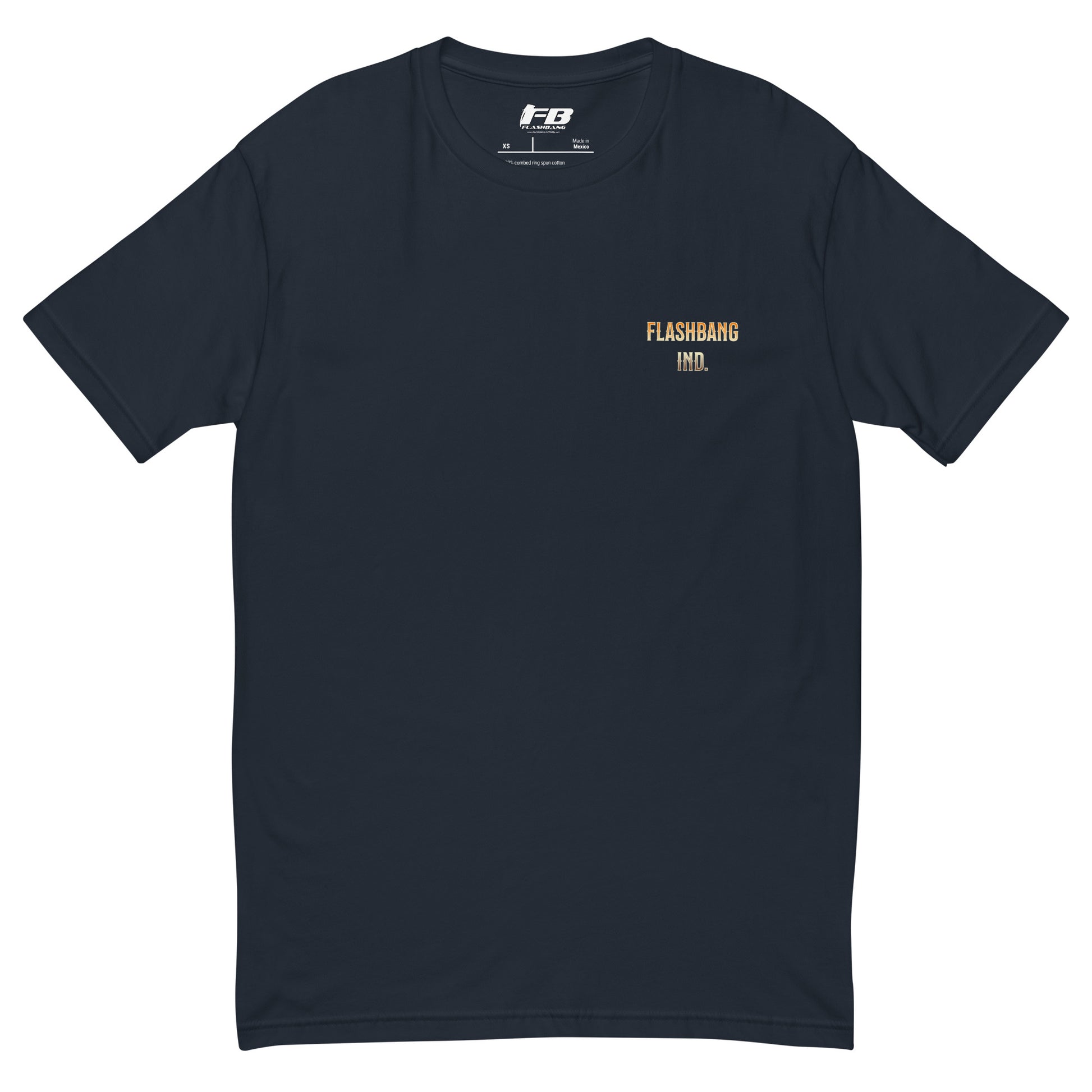 Blessed Are The Peacemakers T-shirt featuring a cowboy graphic, honoring peacekeepers with a bold western design for men - Front View - Midnight Navy with Flashbang Text