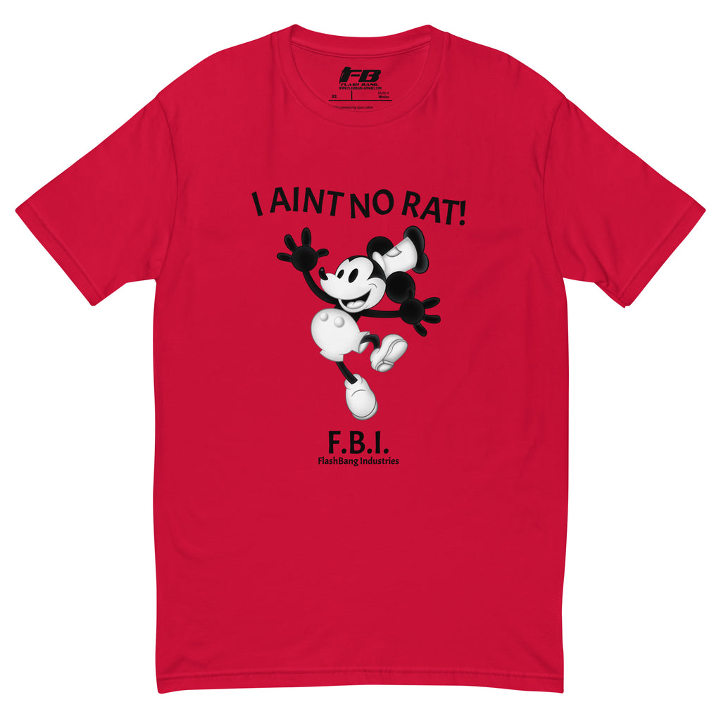 No Rat T-shirt with funny police quote and short one-liner, great for law enforcement humor and loyalty-themed apparel - Front View - Red