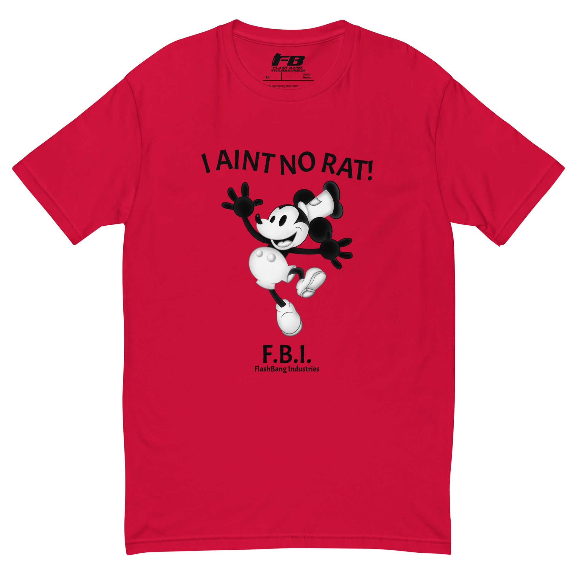 No Rat T-shirt with funny police quote and short one-liner, great for law enforcement humor and loyalty-themed apparel - Front View - Red