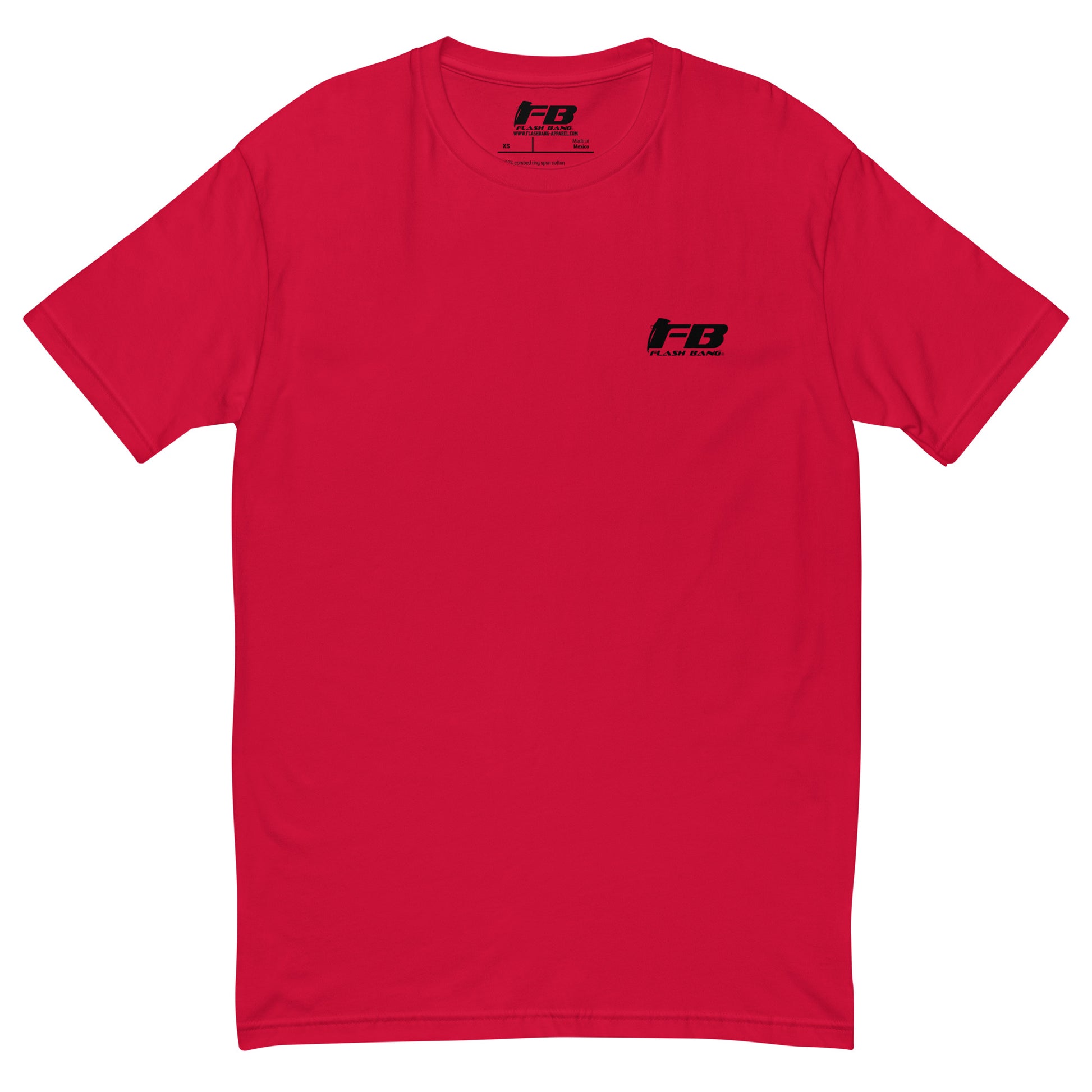 Freedom Lite T-shirt - USA Flag Design with Patriotic Quote - Front View -  Red with Flashbang Text