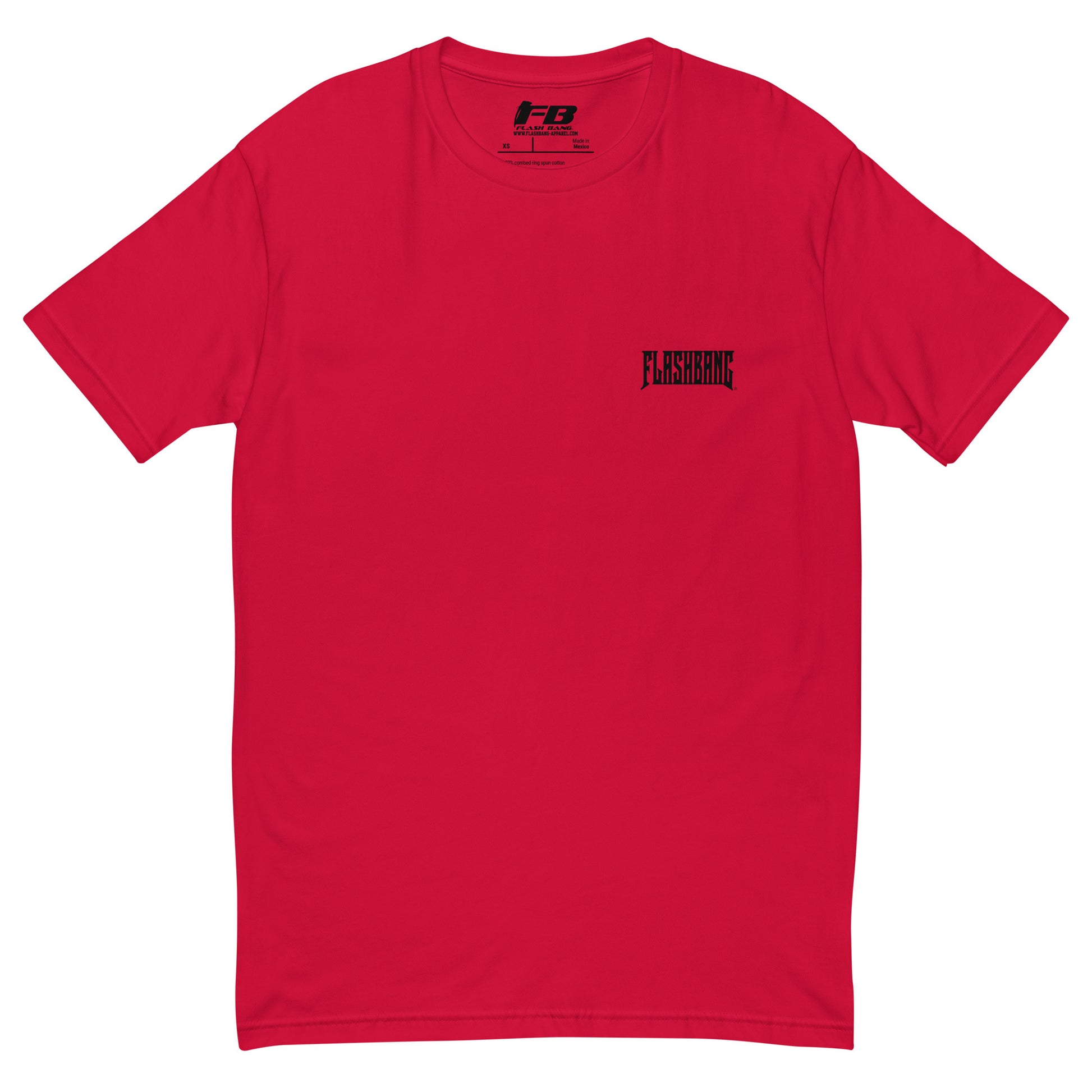 When In Doubt Lite T-shirt – Funny Military Quote Design – Front View - Red with Flashbang Text