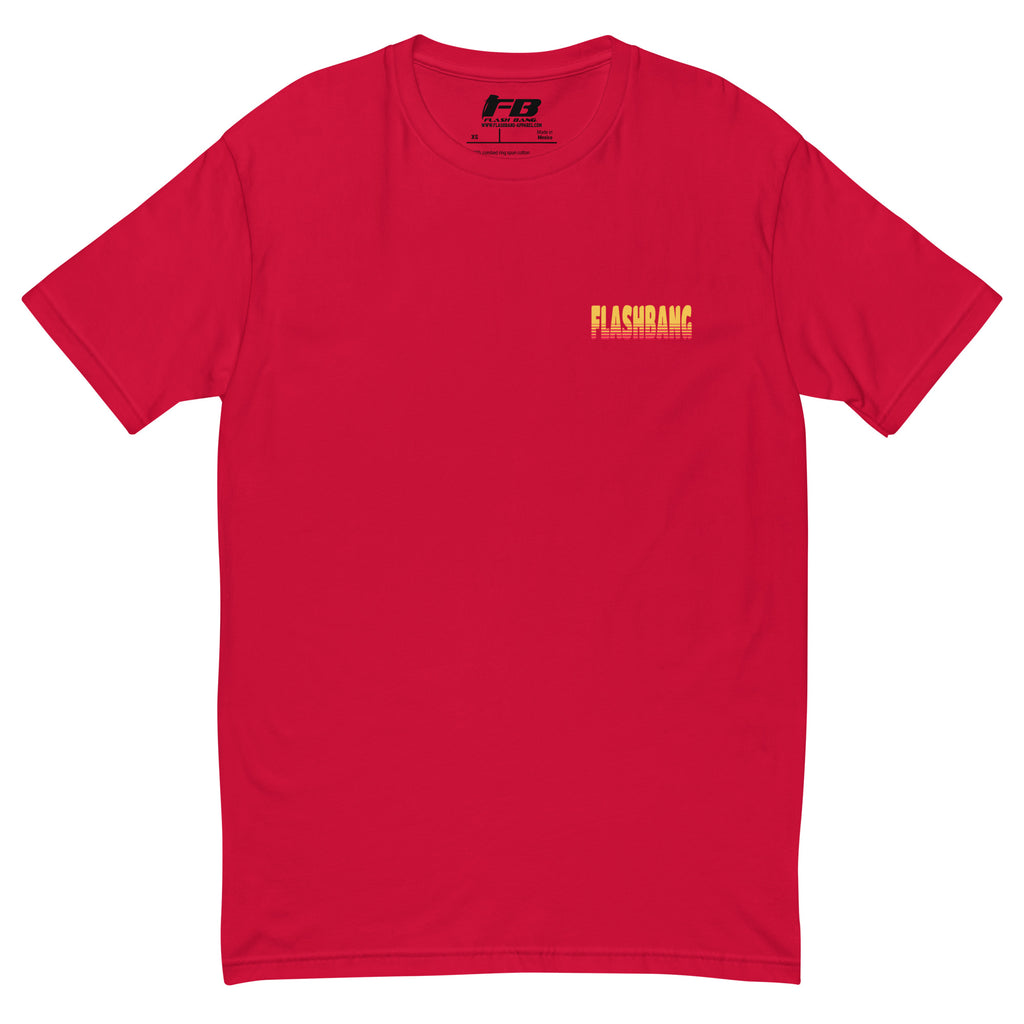 Banditos T-shirt – Skull Design for Men – Patriotic Style - Front View - Red with Flashbang Text