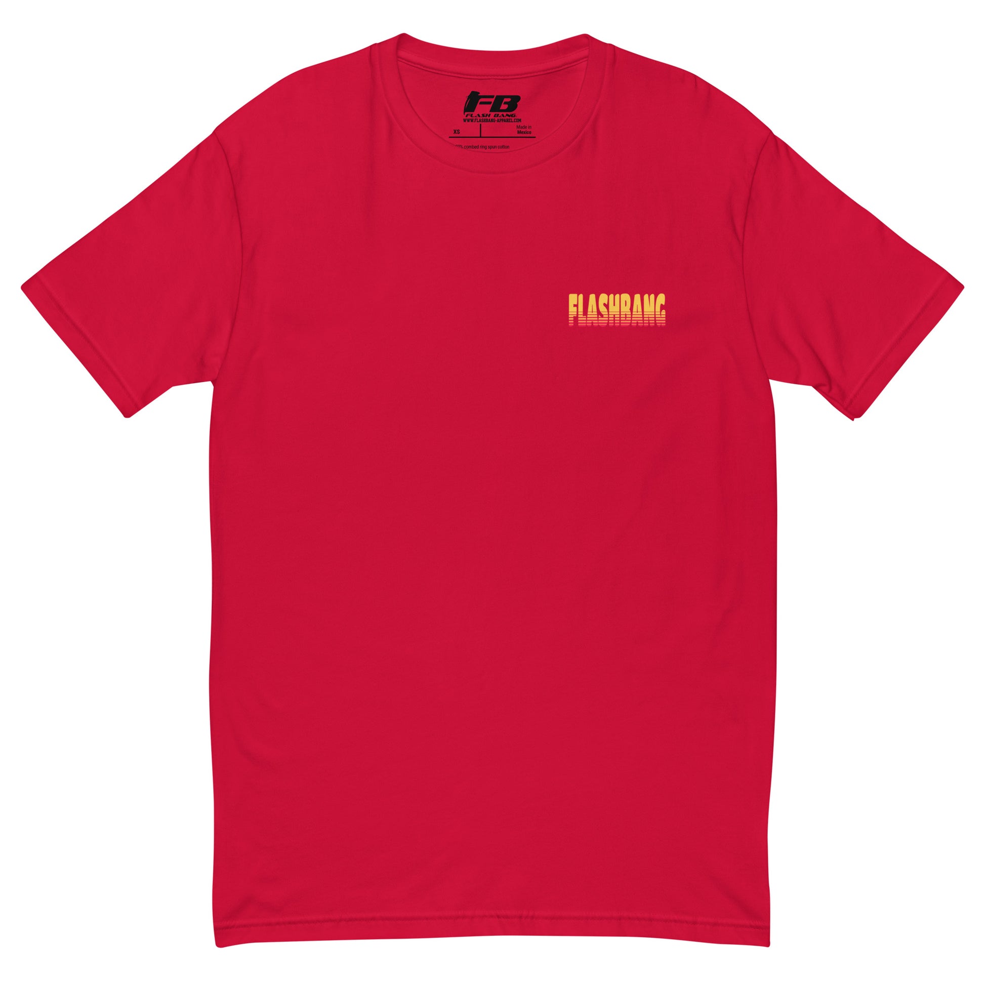 Banditos T-shirt – Skull Design for Men – Patriotic Style - Front View - Red with Flashbang Text