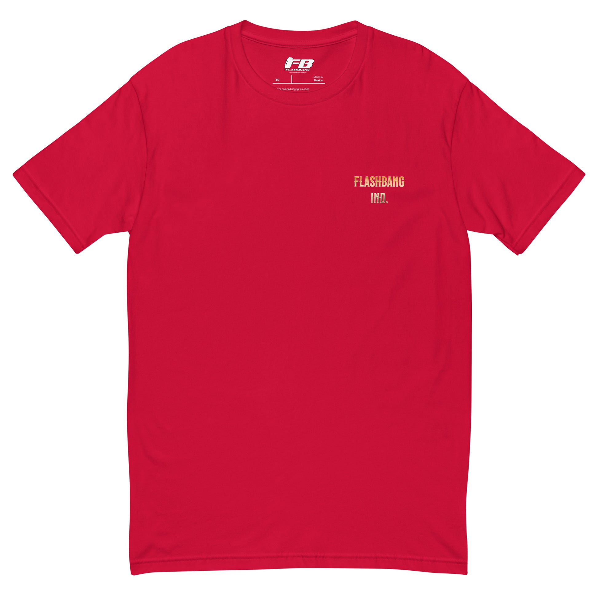 Blessed Are The Peacemakers T-shirt featuring a cowboy graphic, honoring peacekeepers with a bold western design for men - Front View - Red with Flashbang Text