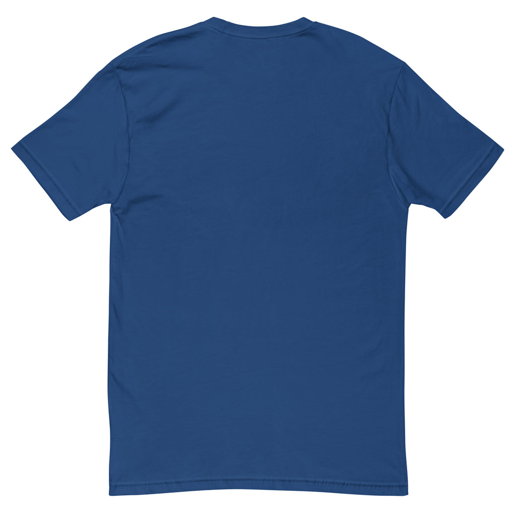 Skull and Roses RS T-shirt featuring a vintage skull and rose design - Back View - Royal Blue
