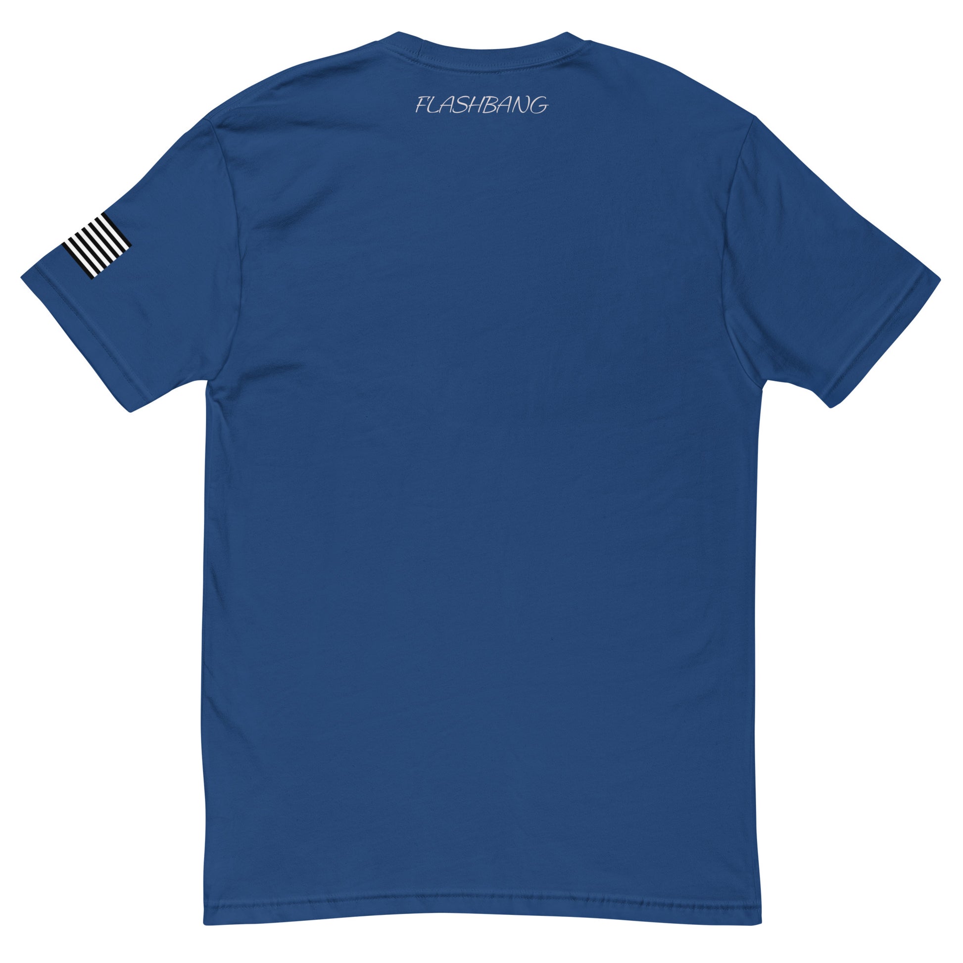 Stay Humble T-shirt with graphic design for men, featuring bold lettering - Back View - Royal Blue with Flashbang Text 