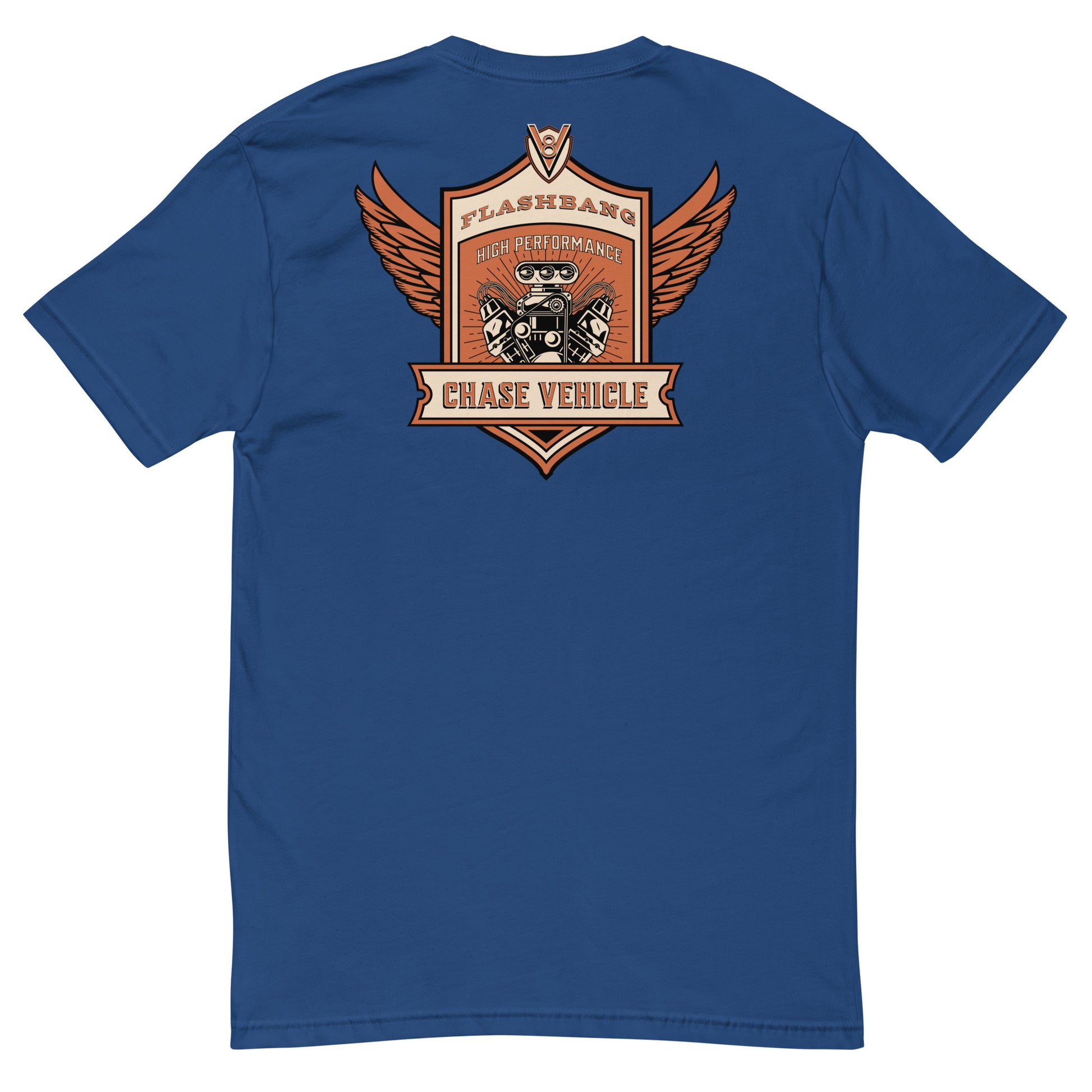 Chase Vehicle Lite T-shirt, police-inspired design symbolizing duty and pride - Back View -  Royal Blue