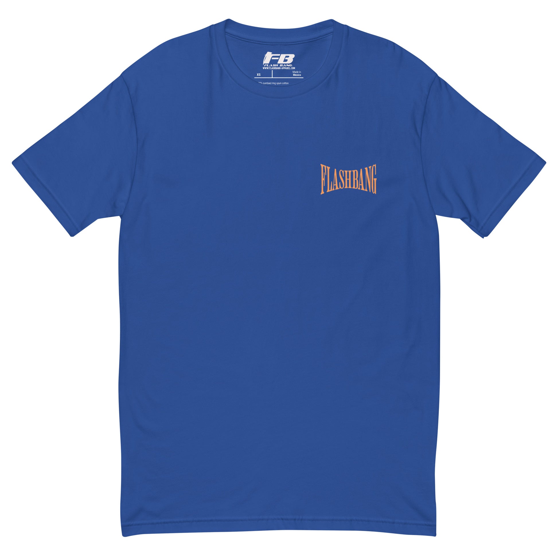 Hollywood Never Gets It Right T-shirt featuring a bold LA graphic and Hollywood vintage tees - Front View - Royal Blue with Flashbang Text