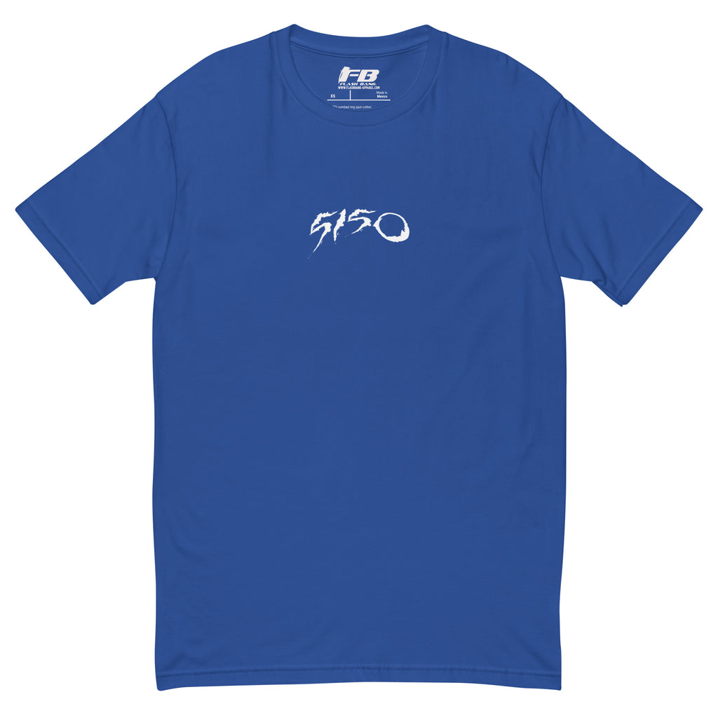 Funny World 5150 T-shirt honoring mental health awareness - Front View - Royal Blue with 5150 Text