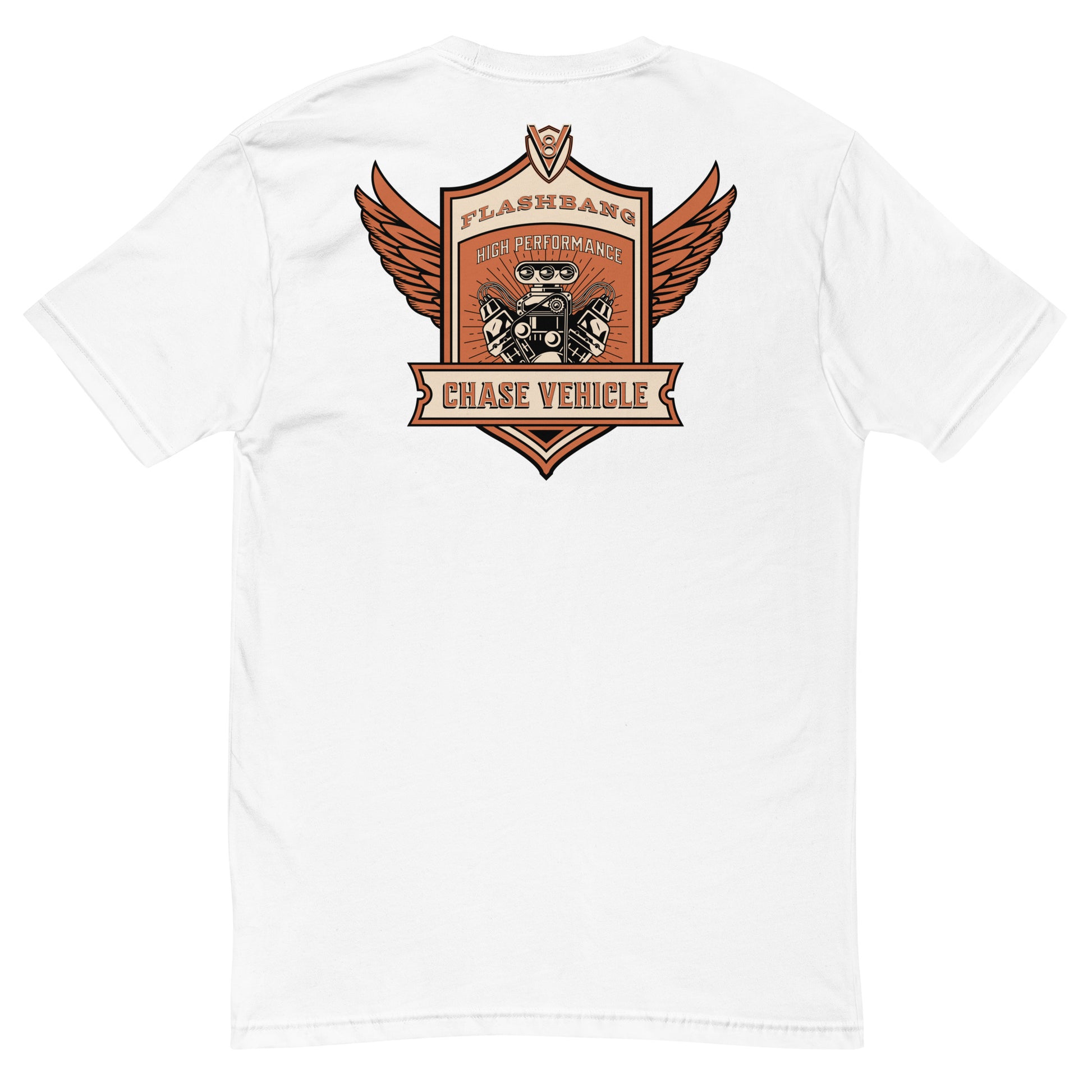Chase Vehicle Lite T-shirt, police-inspired design symbolizing duty and pride - Back View - White