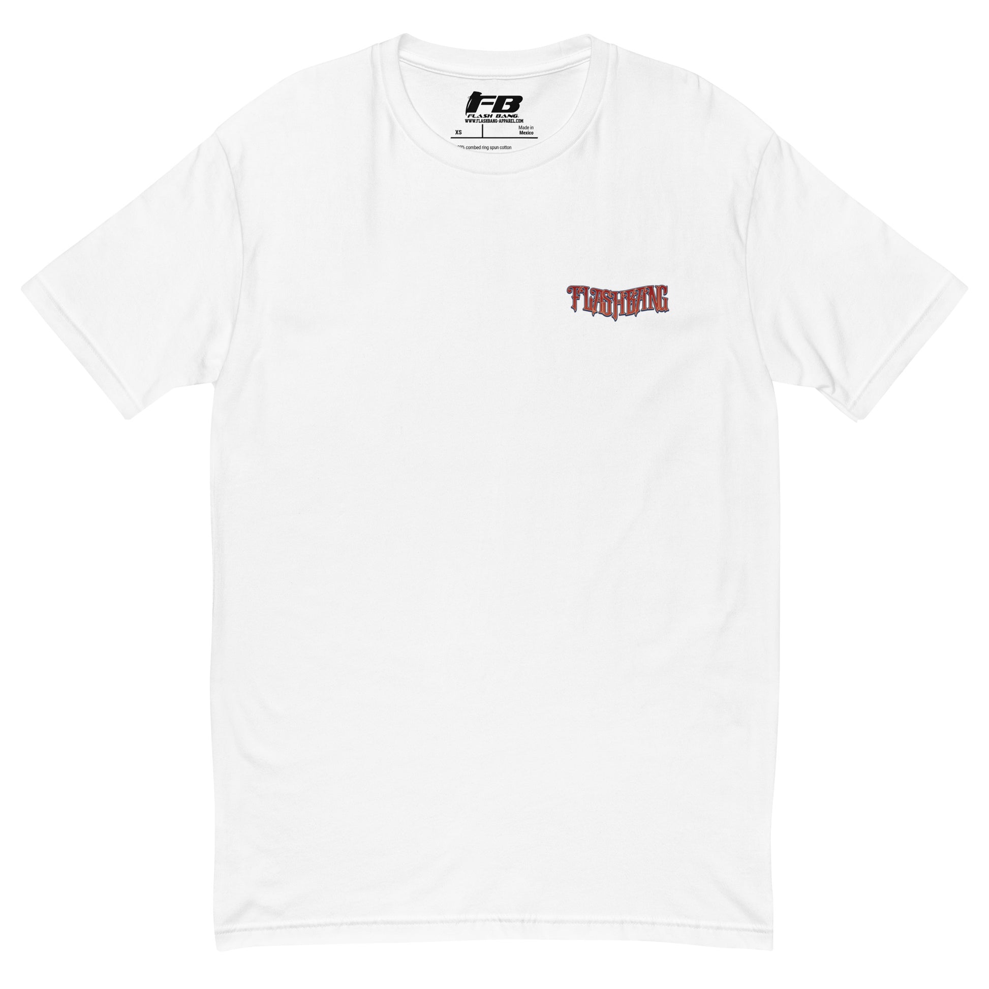 Modern Day Samurai T-shirt featuring a bold samurai graphic, designed for men who admire samurai culture and warrior strength - Front View - White with Flashbang Text