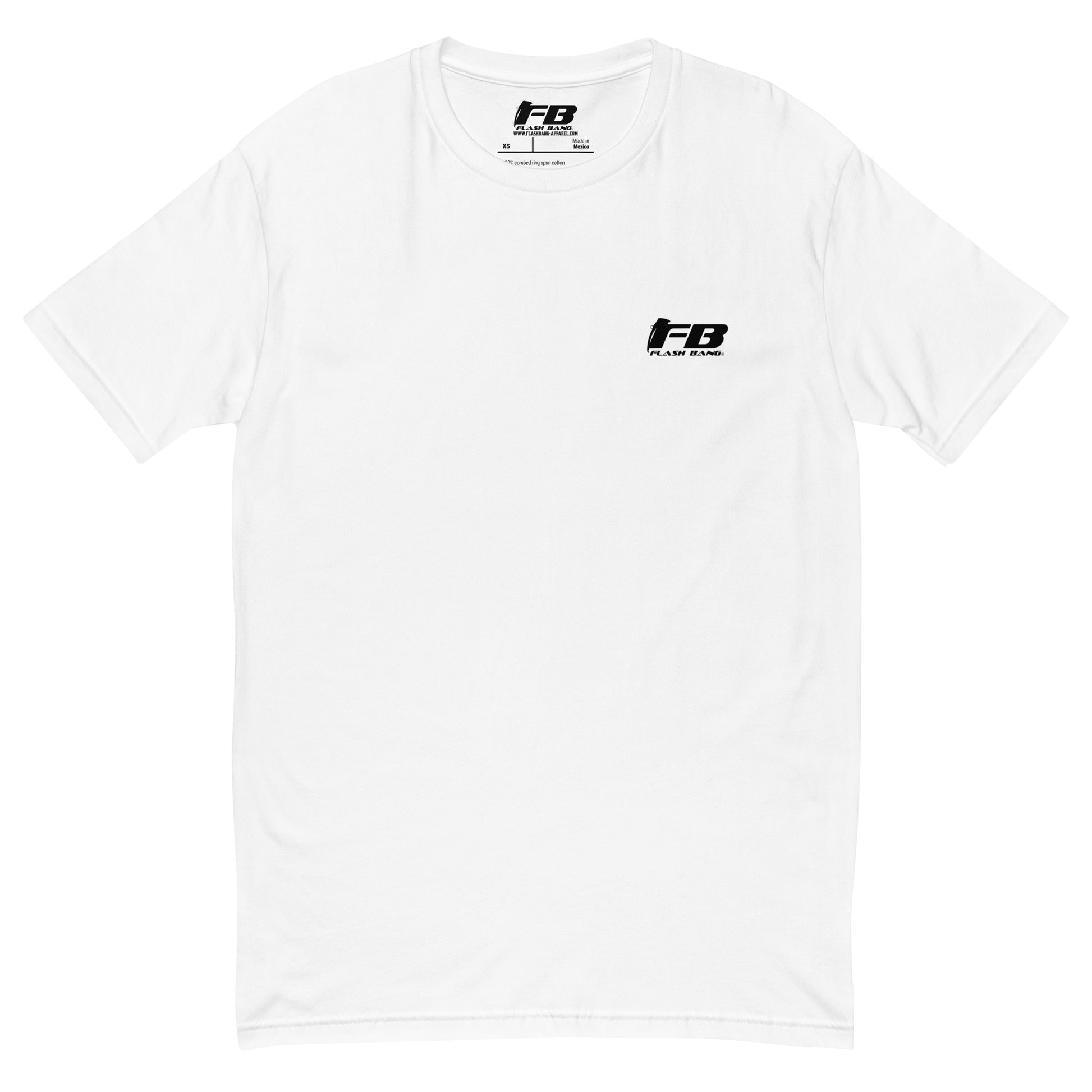 Freedom Lite T-shirt - USA Flag Design with Patriotic Quote - Front View -  White with Flashbang Text