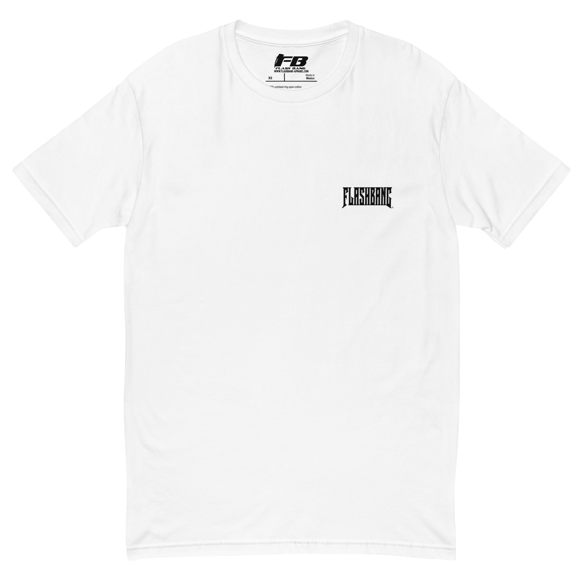 When In Doubt Lite T-shirt – Funny Military Quote Design – Front View - White with Flashbang Text